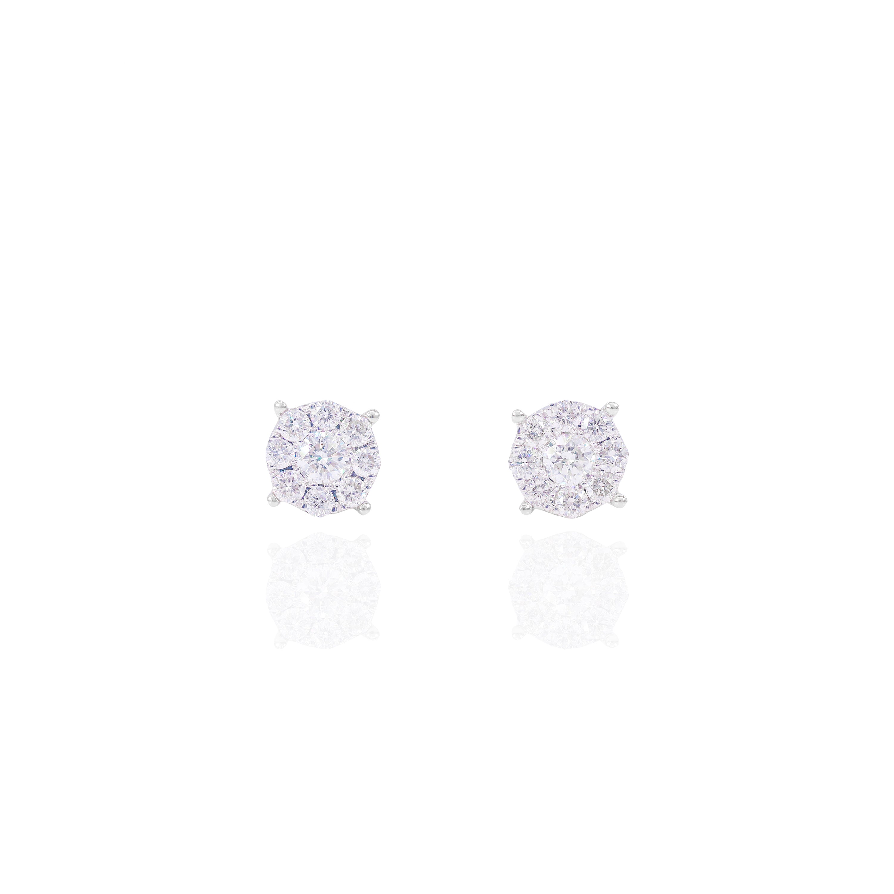 Multiple Sizes Diamond Cluster Earrings