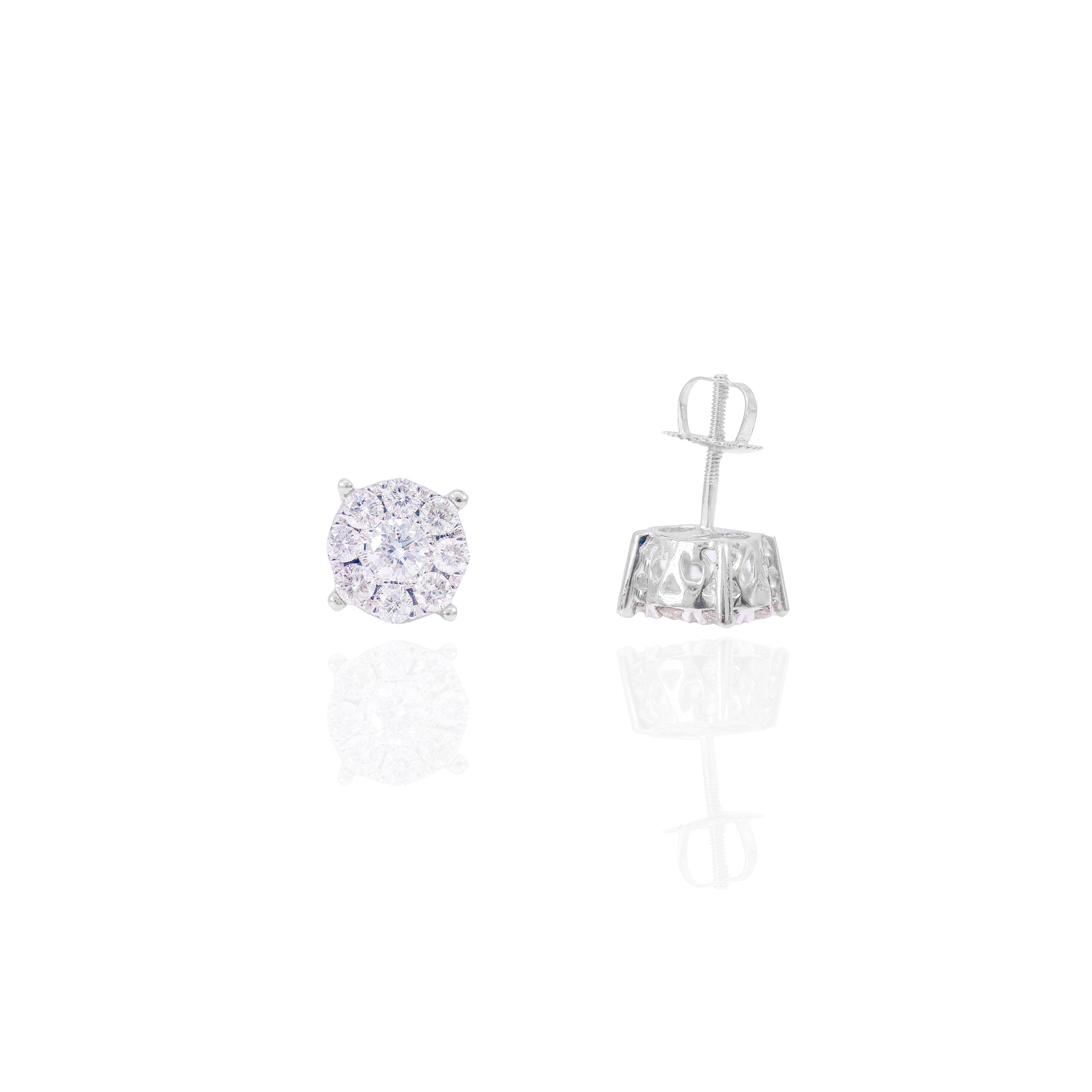 Multiple Sizes Diamond Cluster Earrings