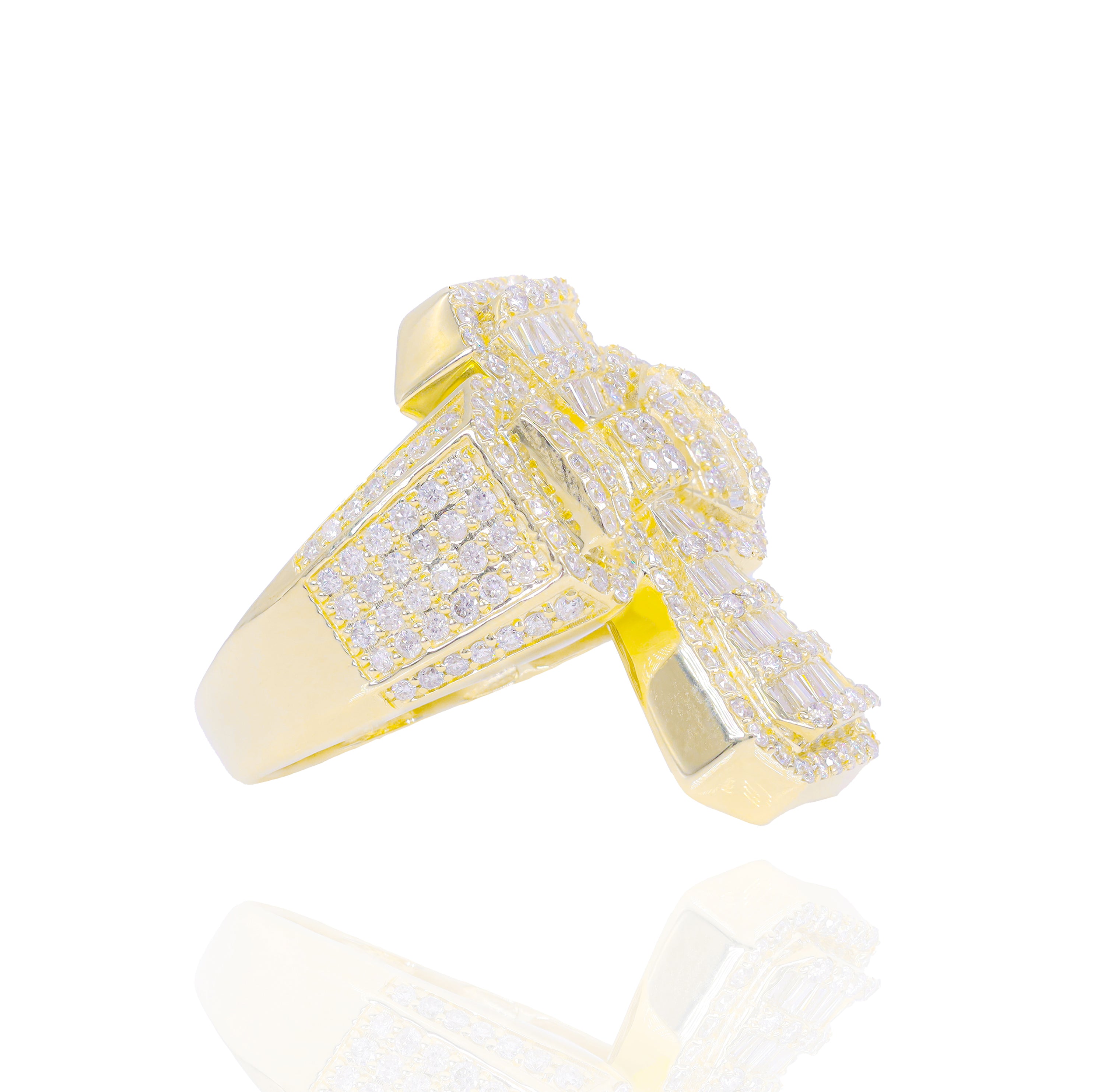 Germanic Diamond Cross Ring