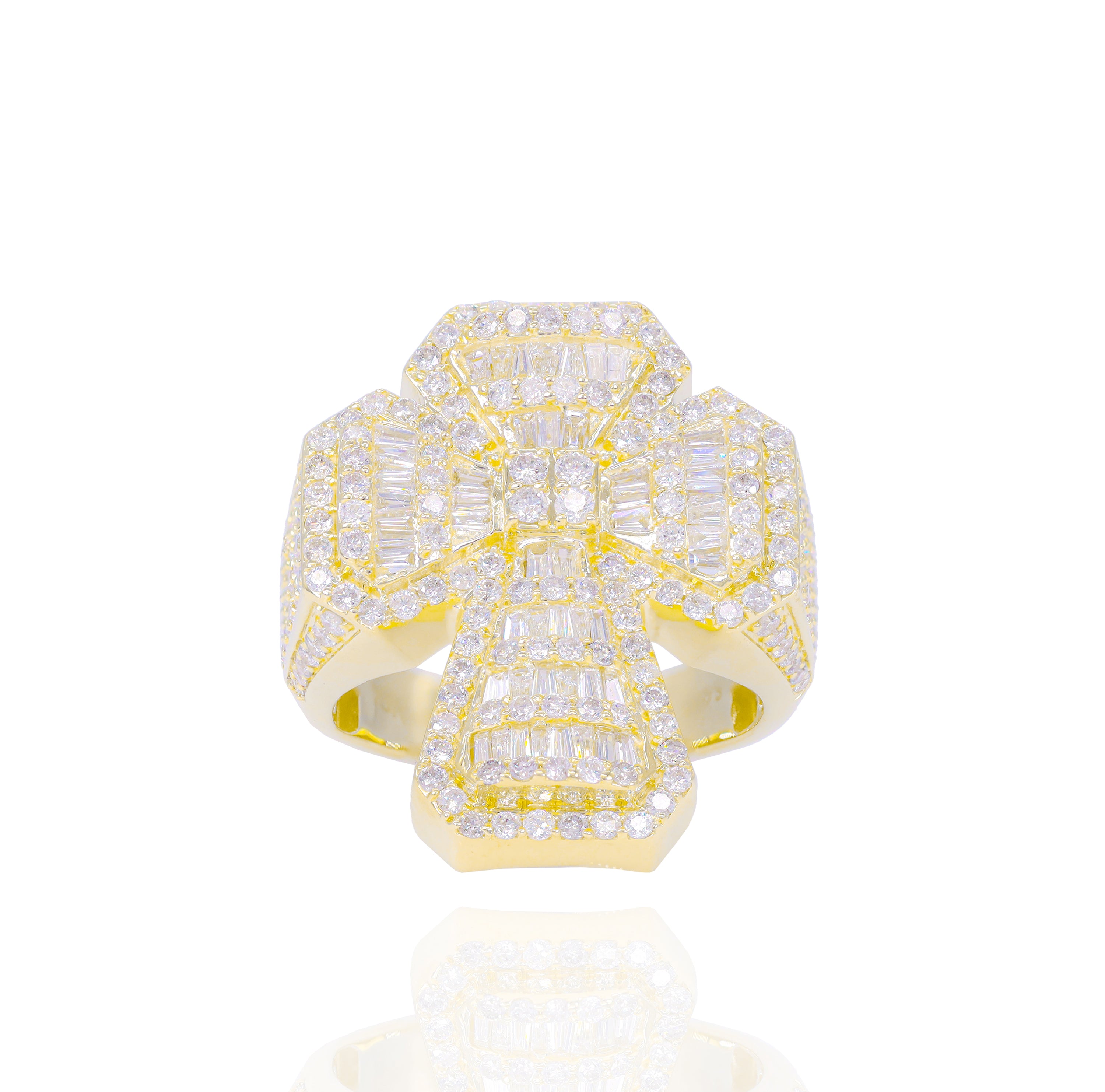 Germanic Diamond Cross Ring
