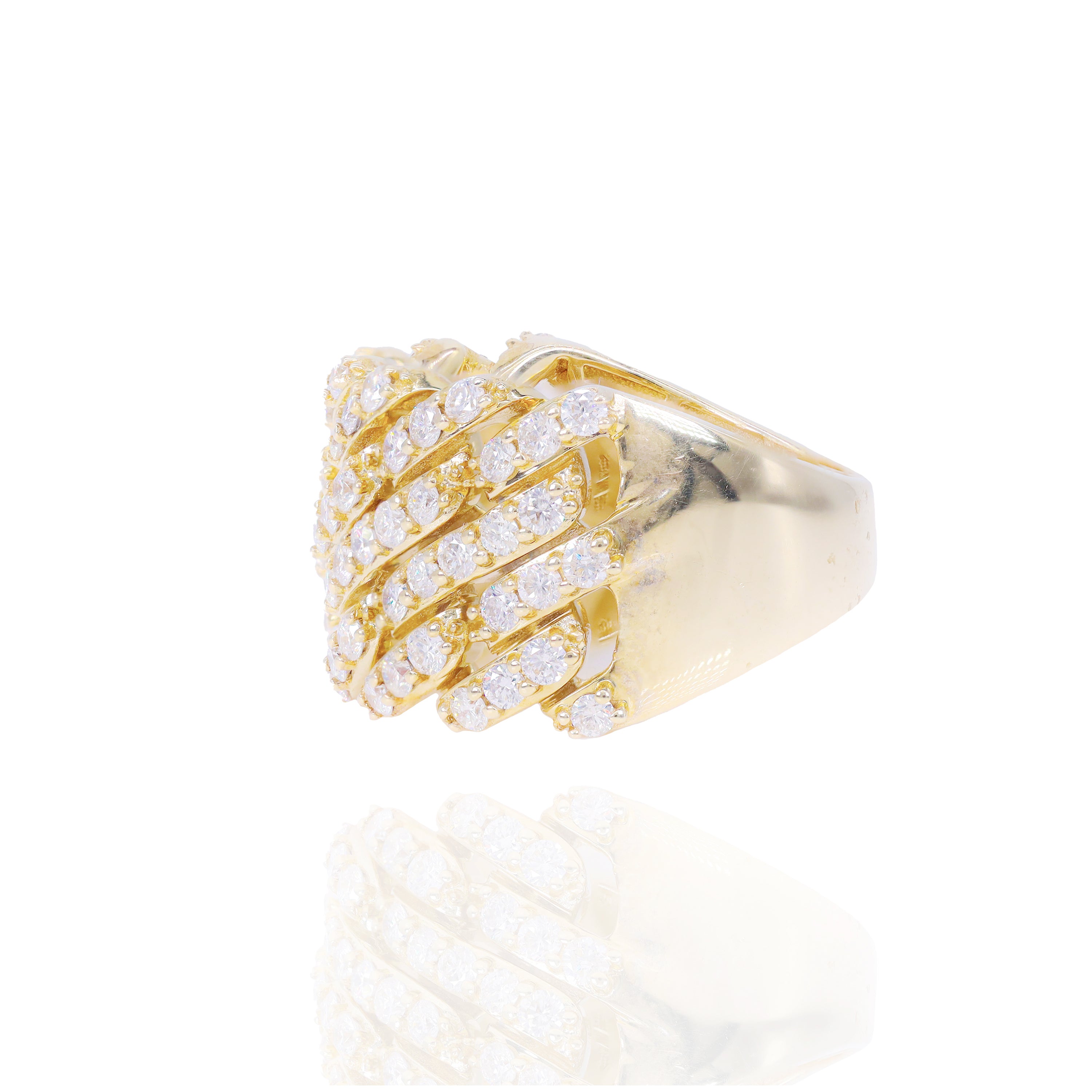 15mm Two Row Diamond Cuban Ring