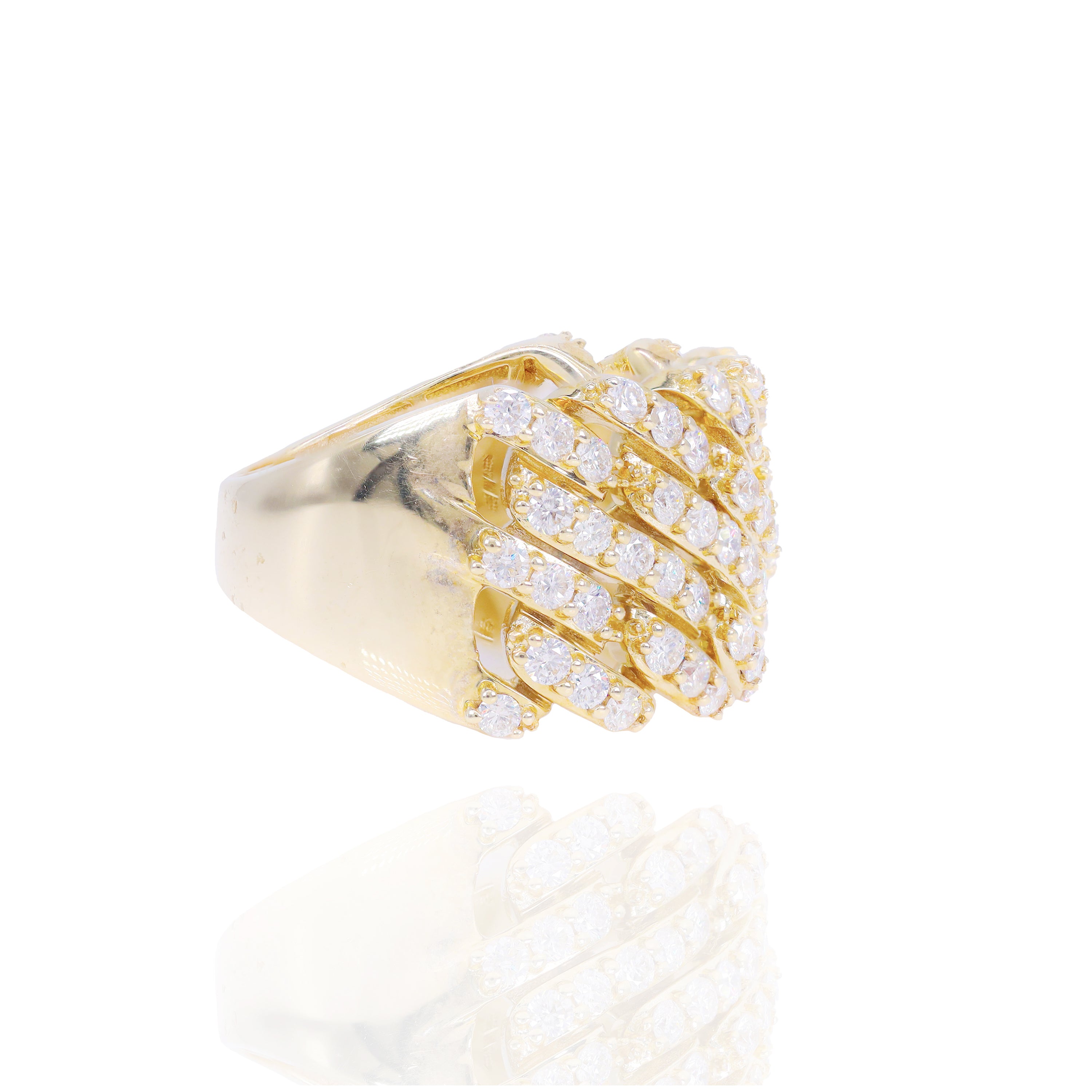 15mm Two Row Diamond Cuban Ring