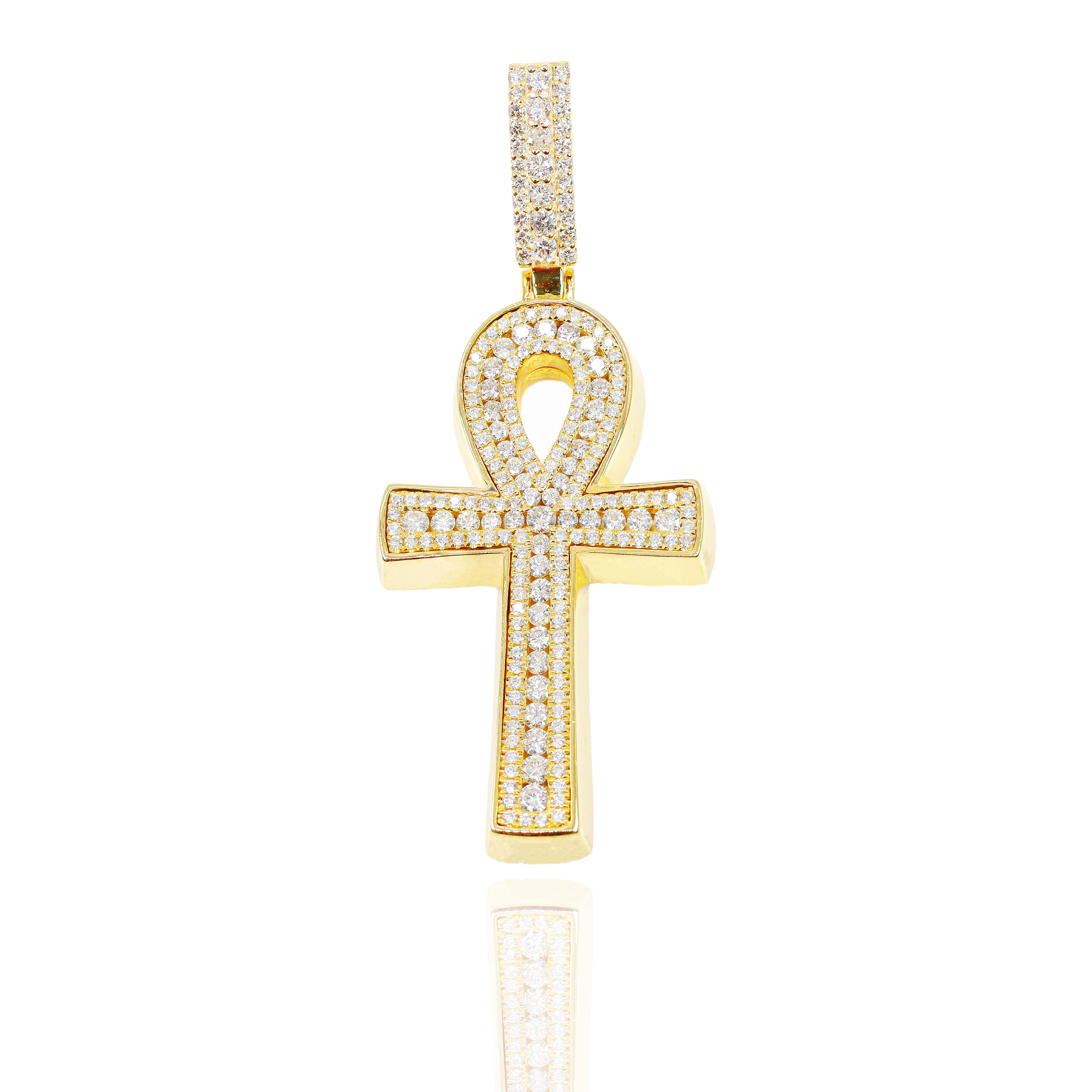 Big Pointer Center Ankh Diamond Pendant