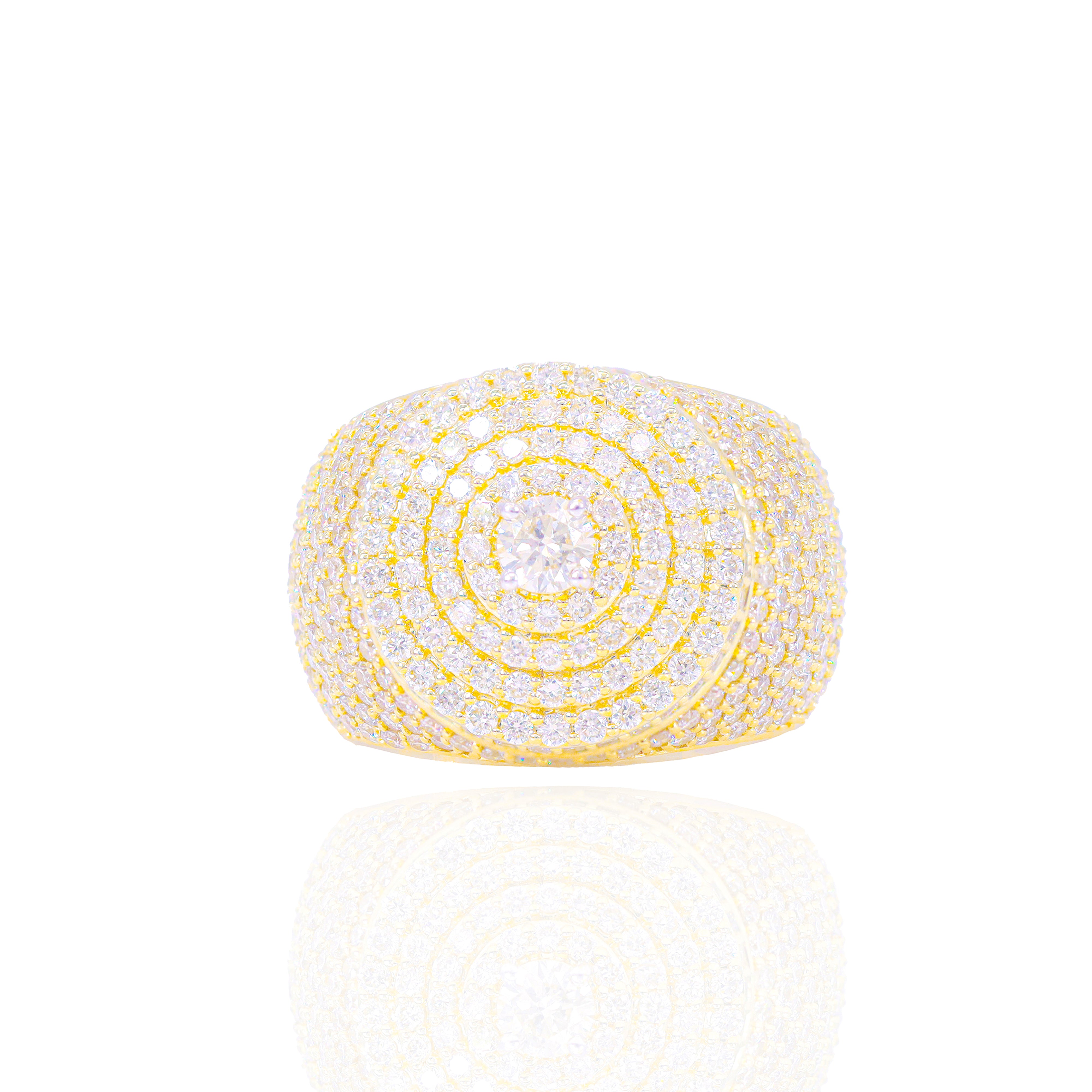 Tower Diamond Ring with 25 Pointer Center