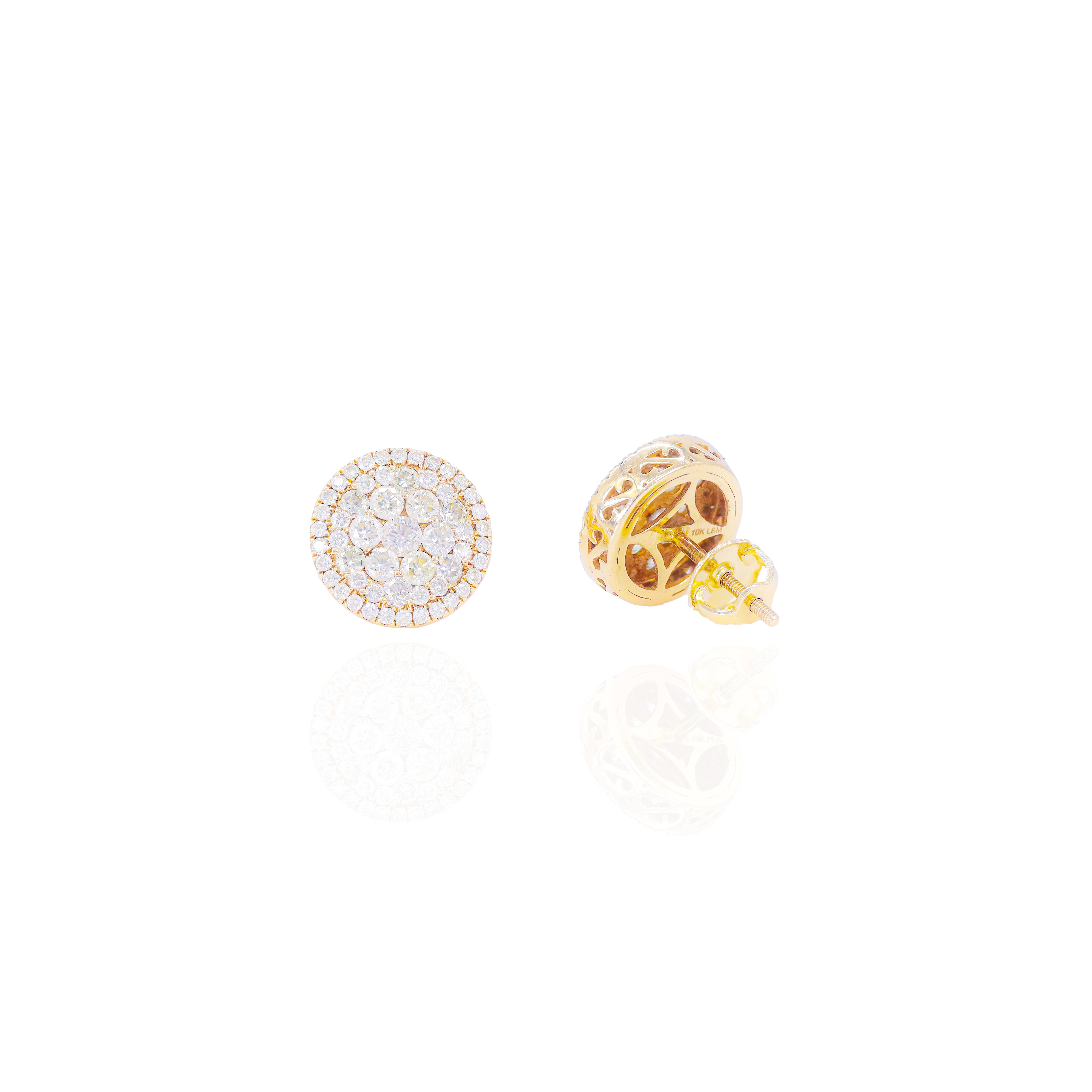 Large Cluster Diamond Earrings