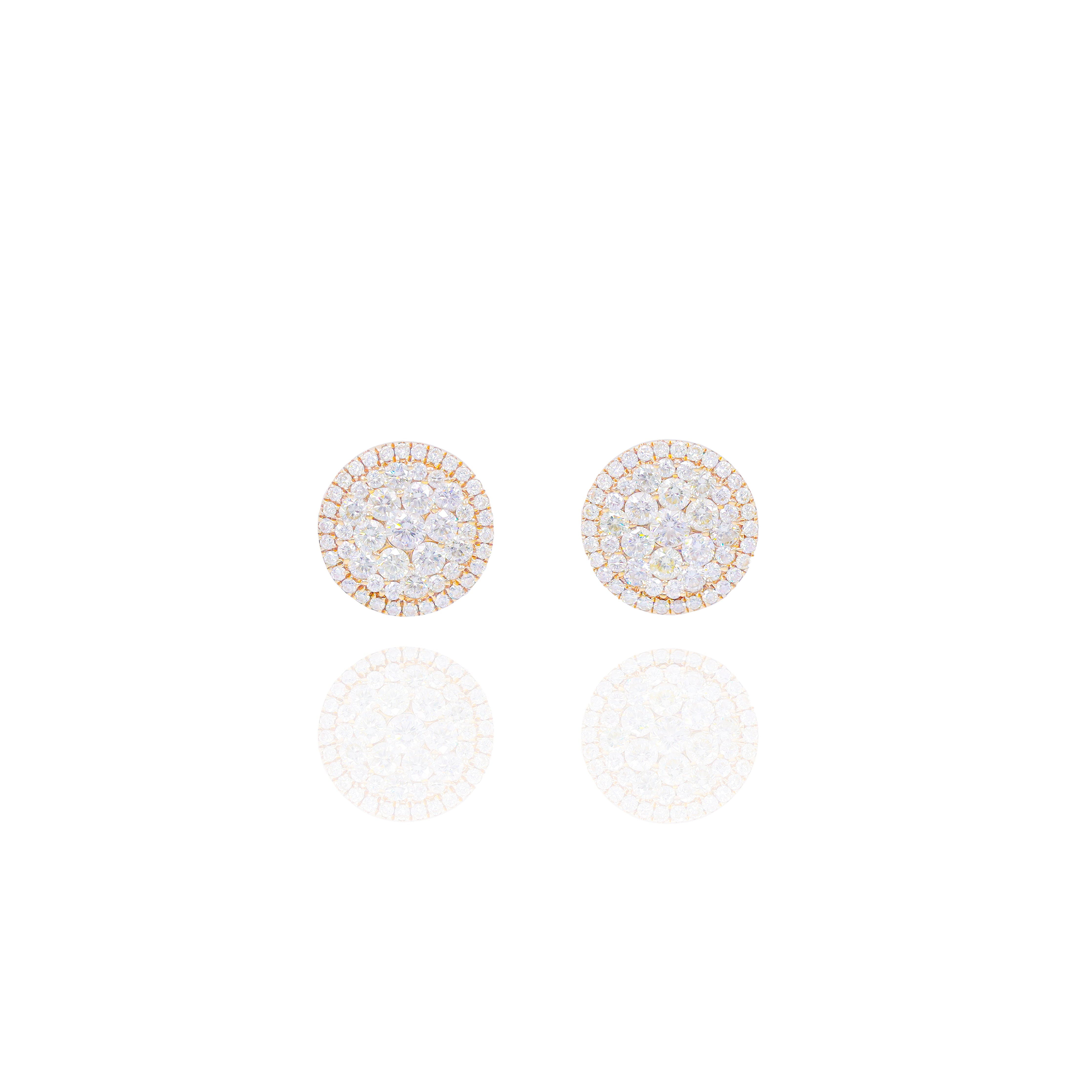Large Cluster Diamond Earrings