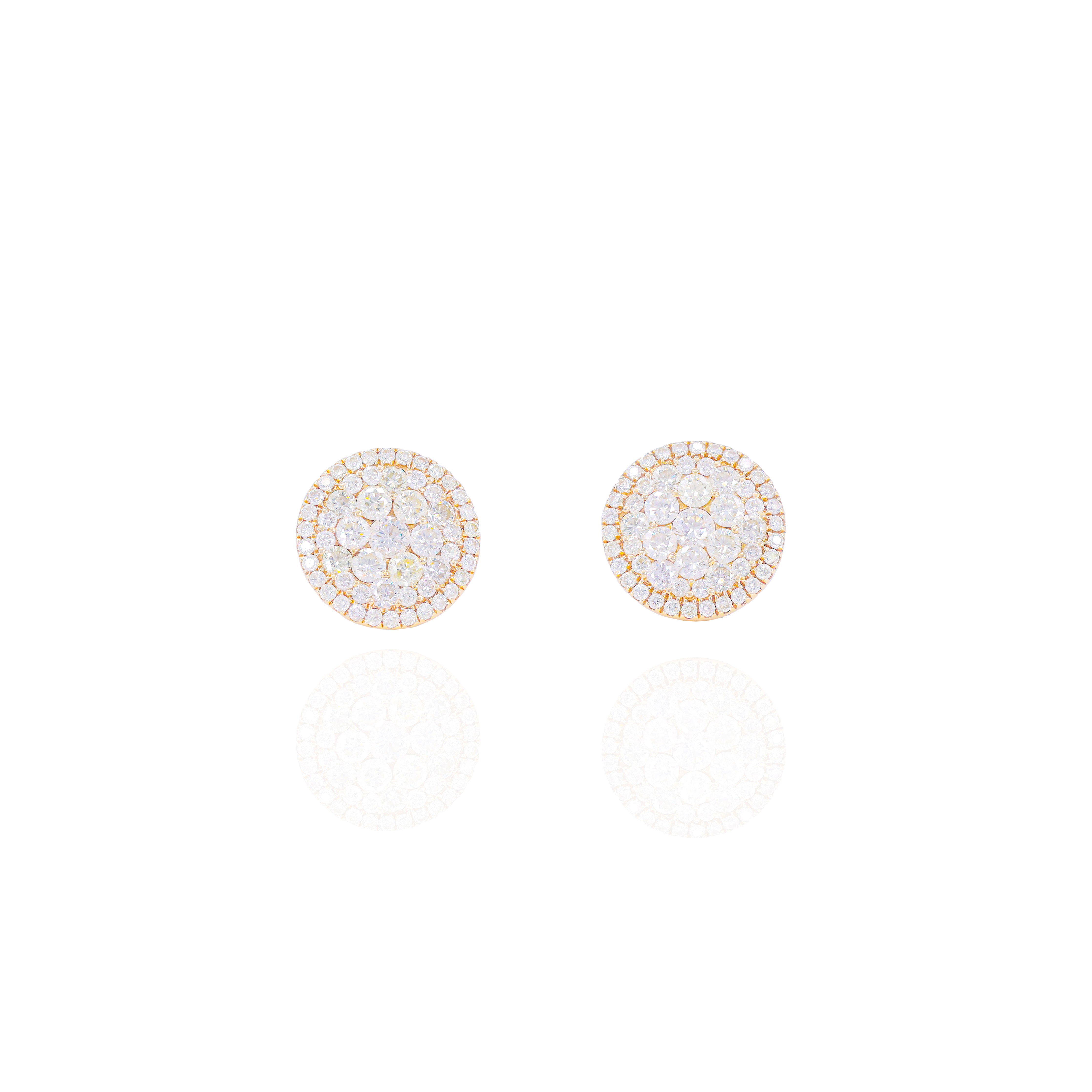 Large Cluster Diamond Earrings