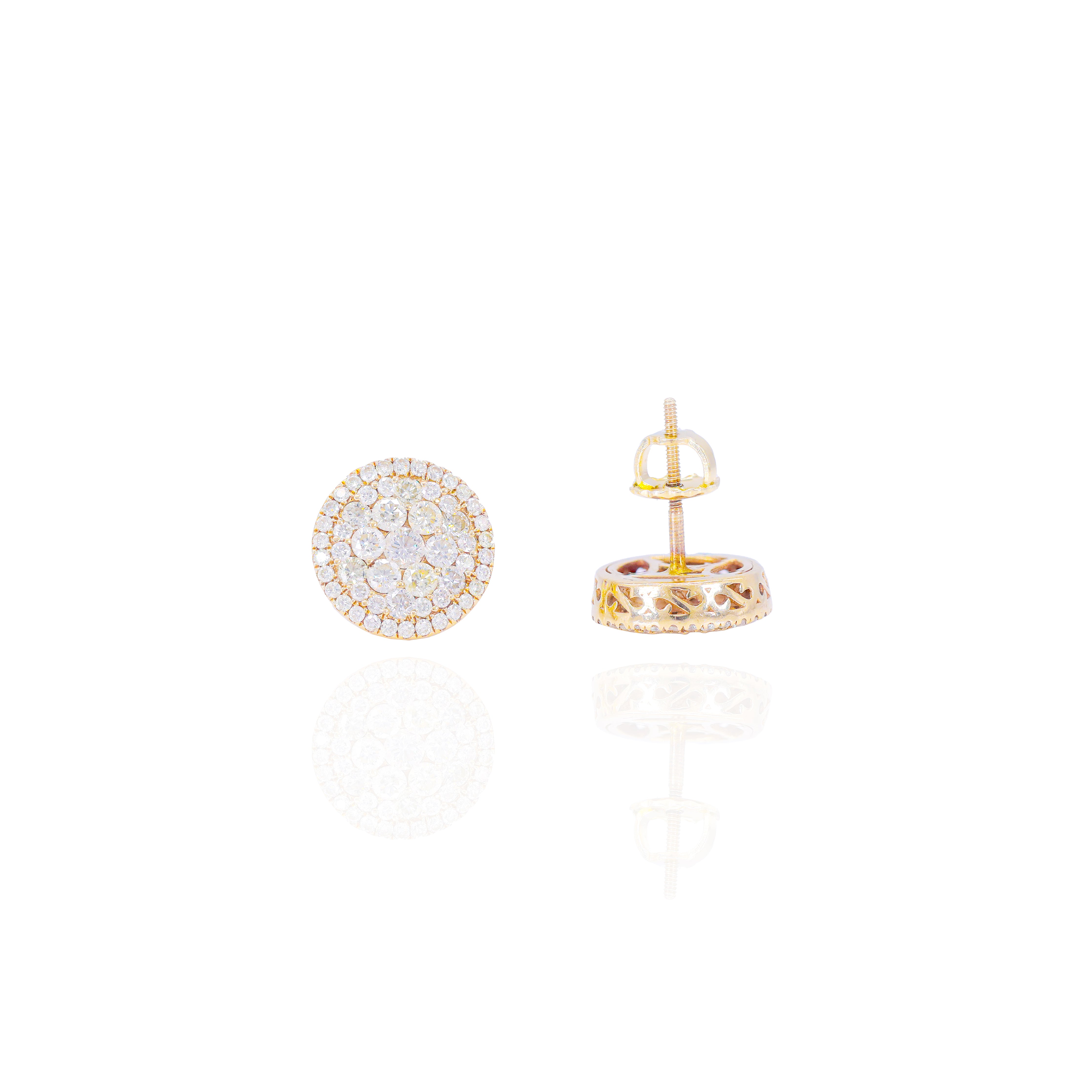 Large Cluster Diamond Earrings