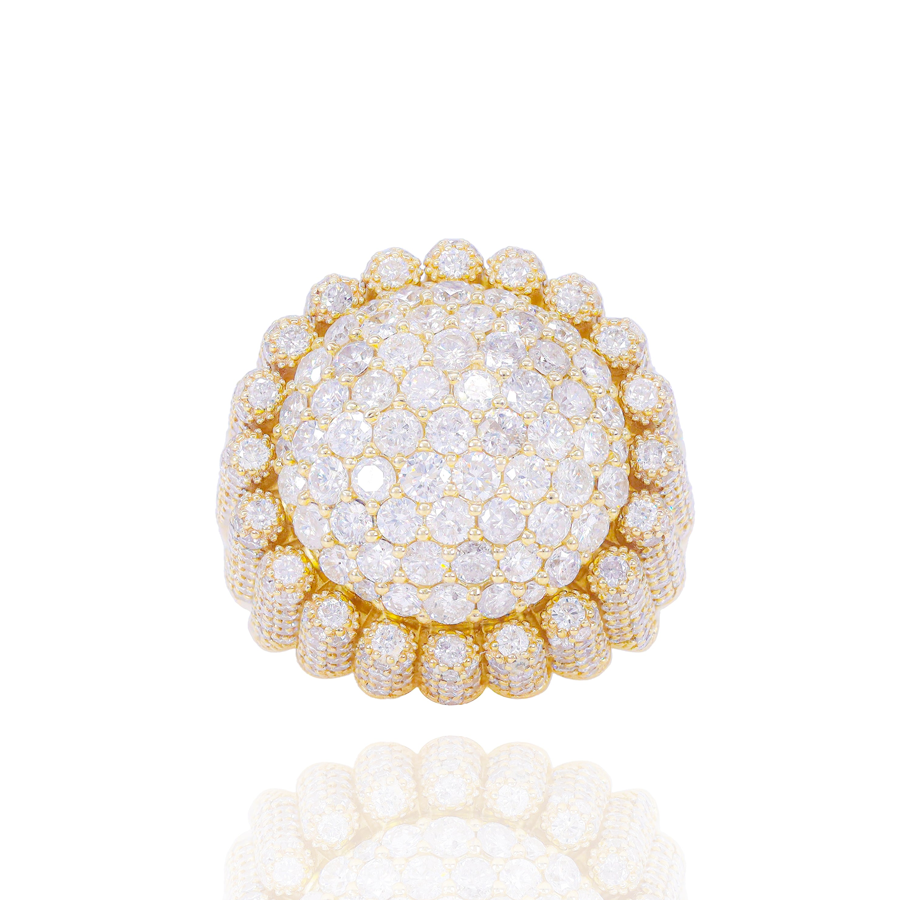 Domed Pillar Diamond Ring