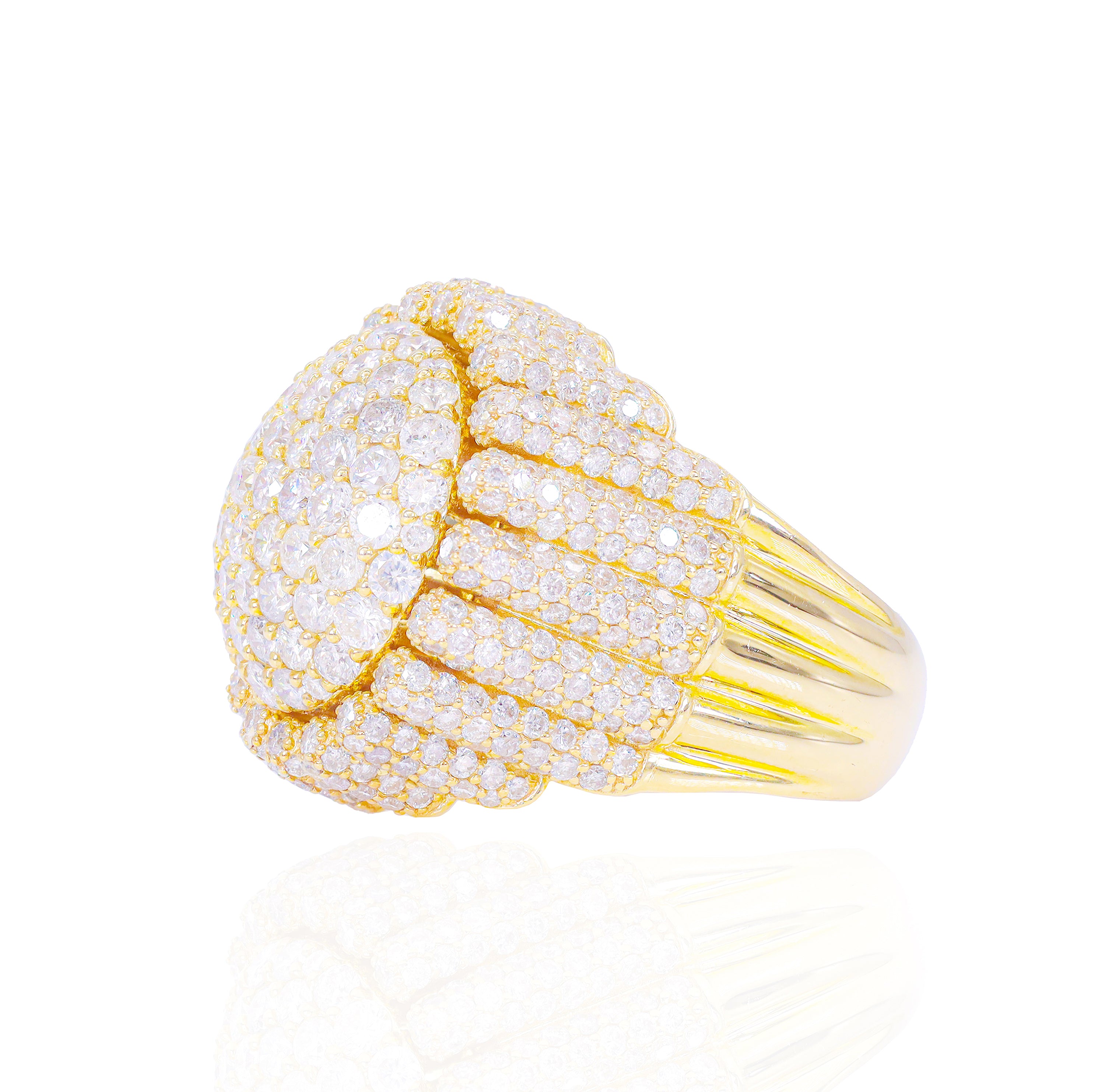 Domed Pillar Diamond Ring