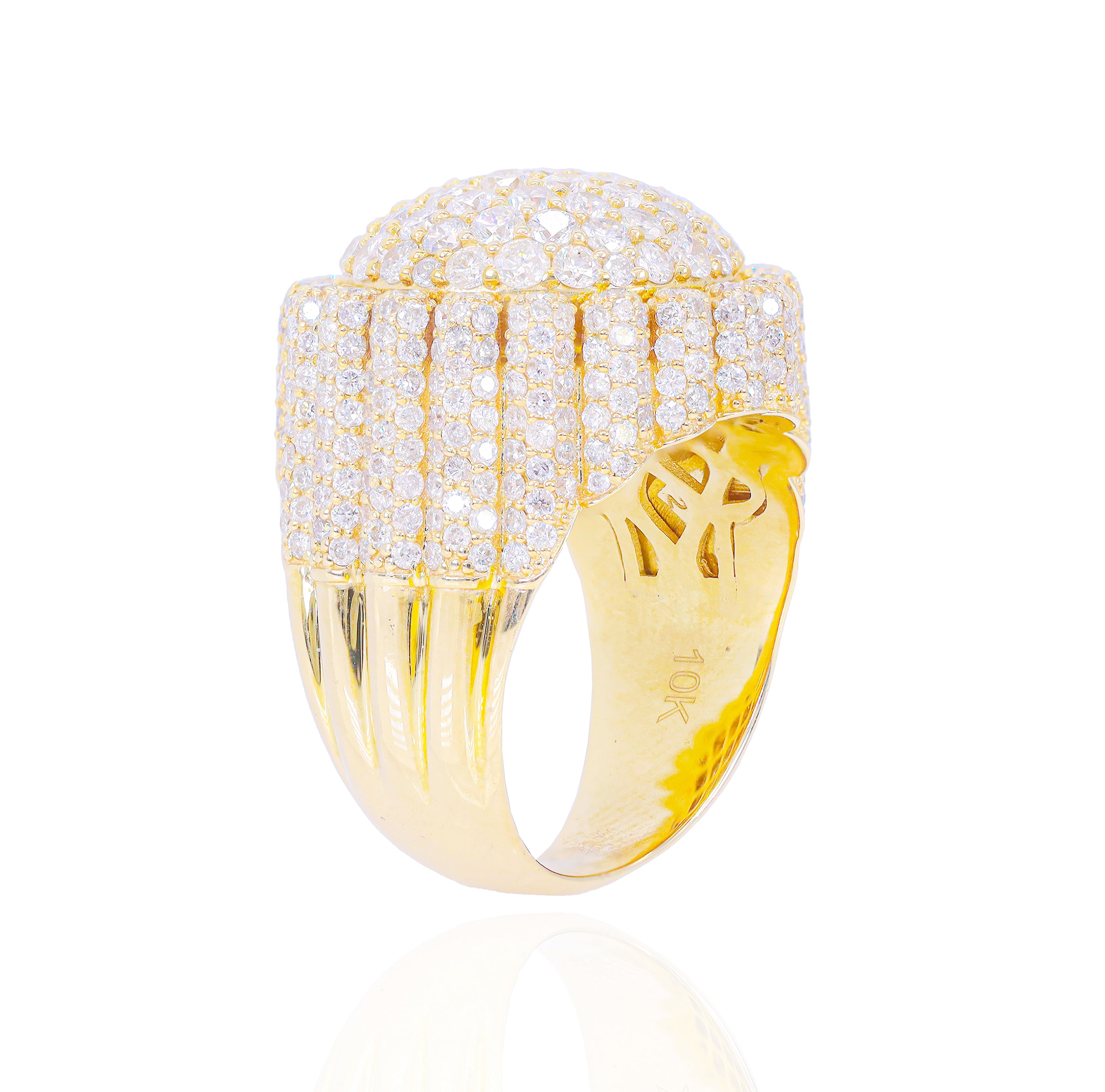 Domed Pillar Diamond Ring