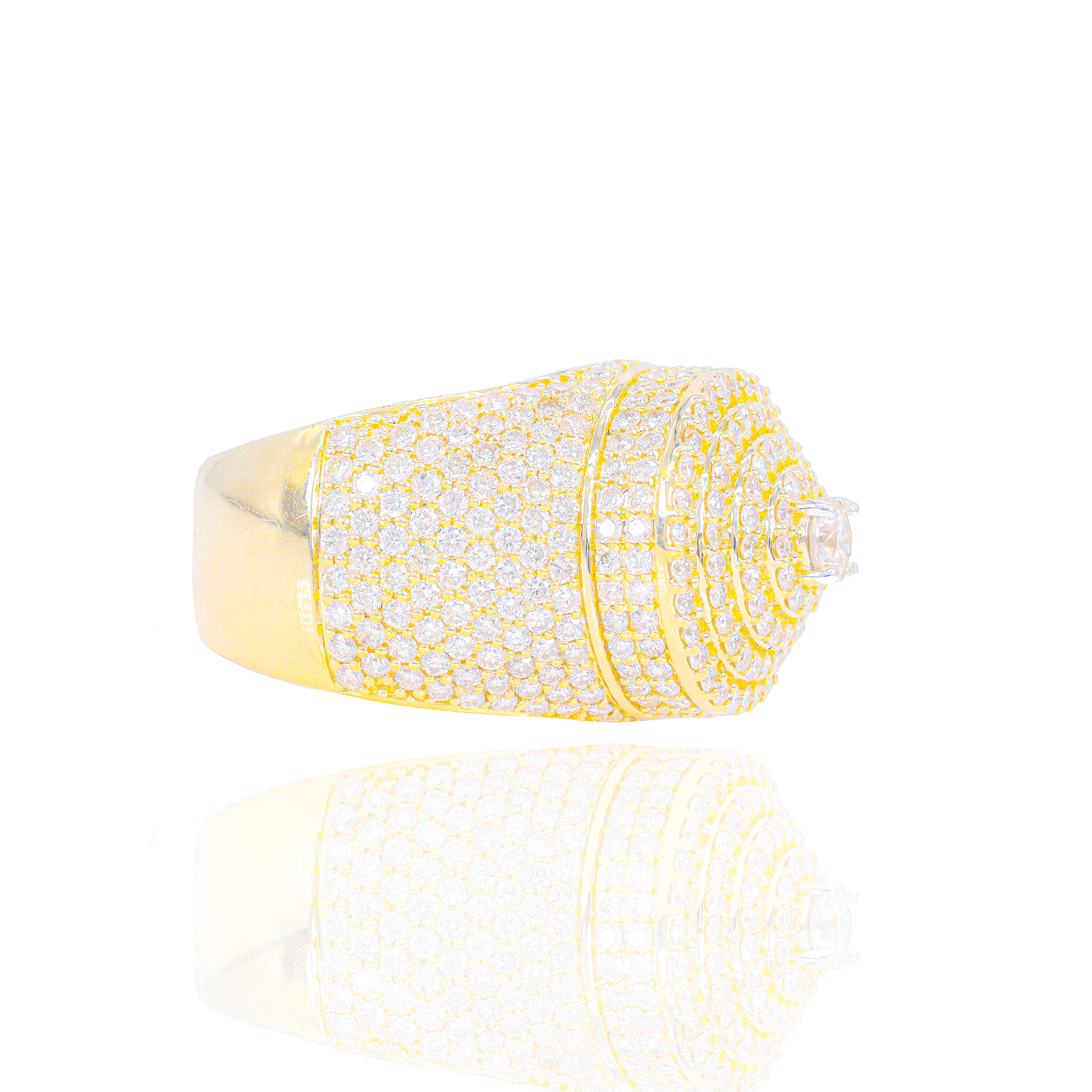 Tower Diamond Ring with 25 Pointer Center