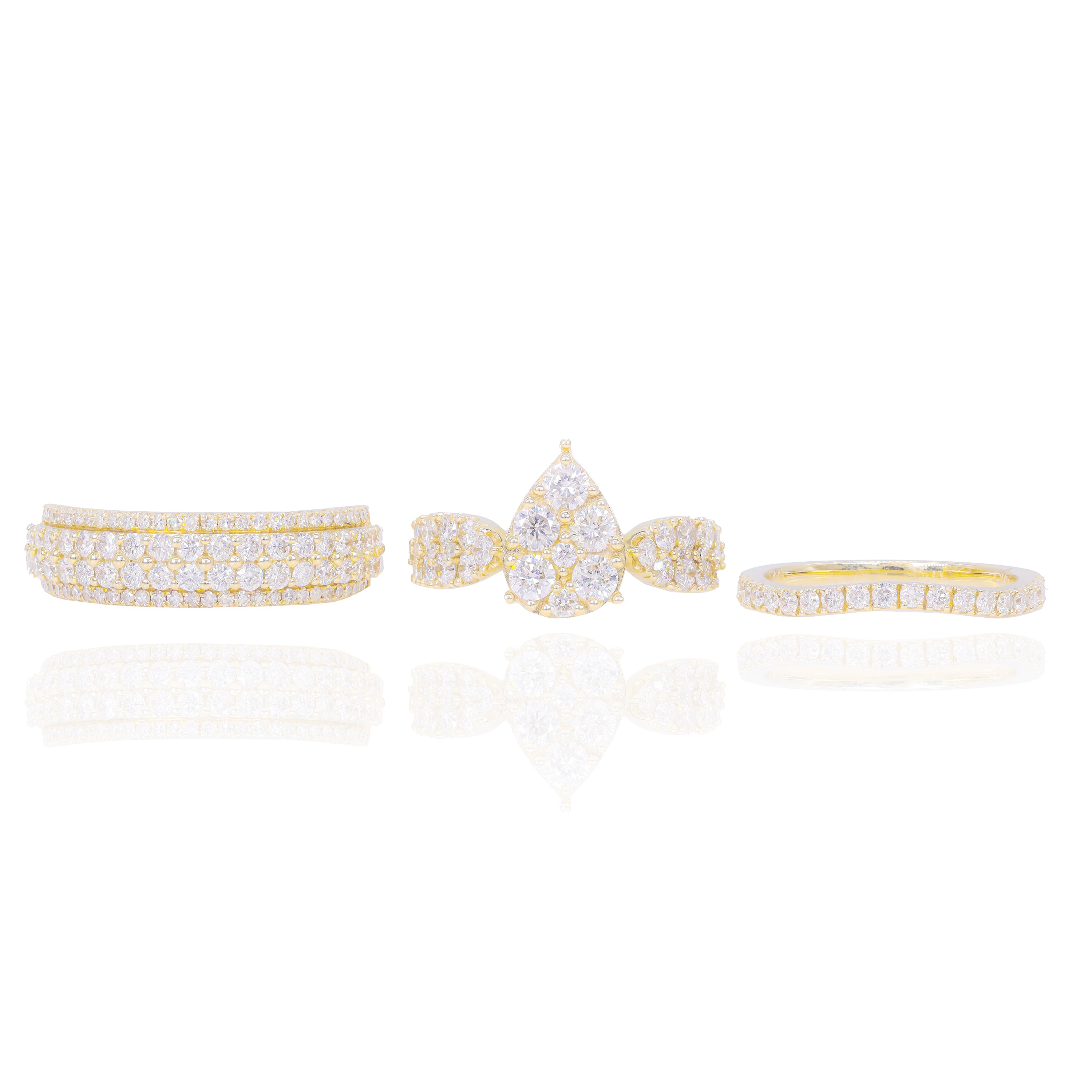 Pear Shape Engagement Ring w/ Large Round Diamonds