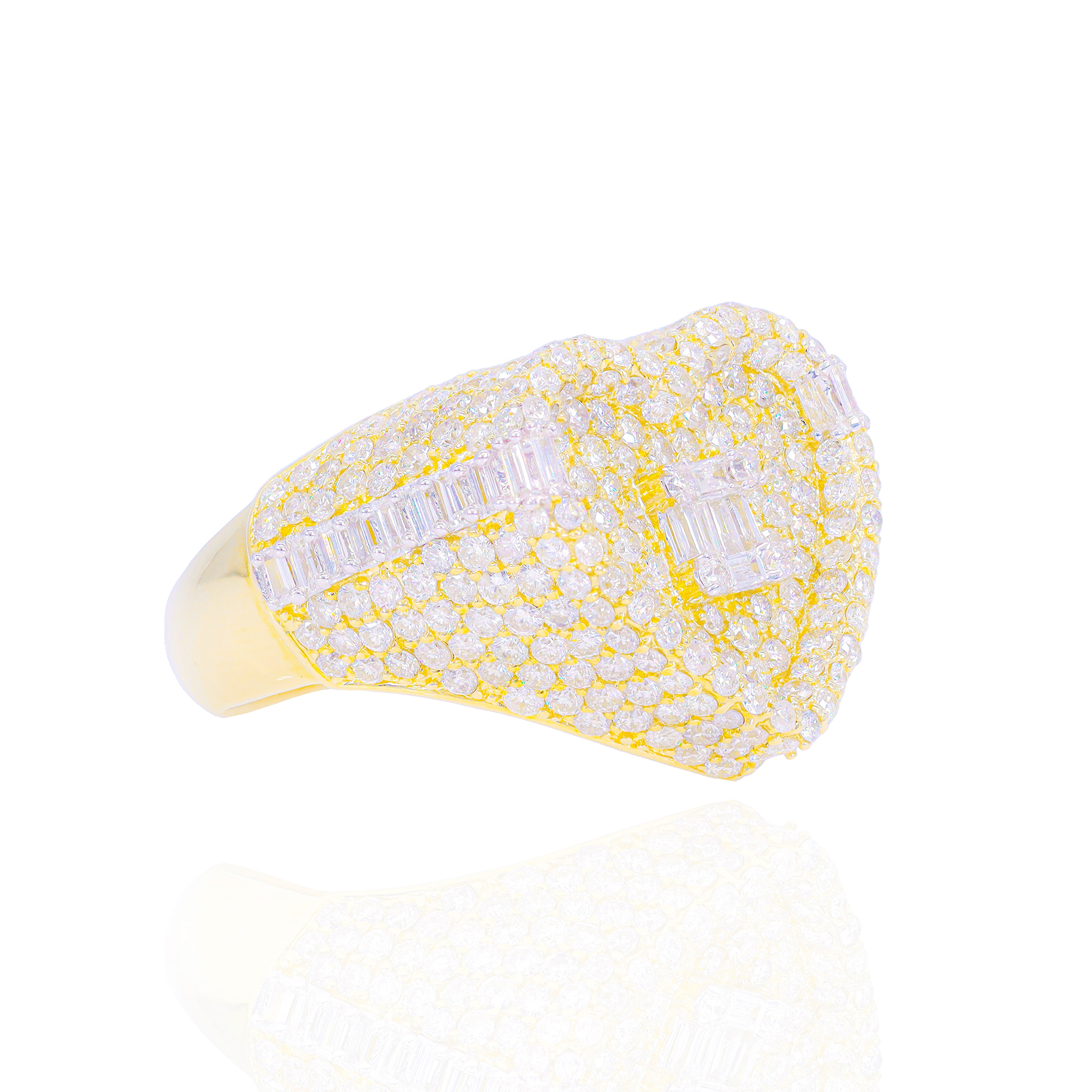 Heart Ring w/ Baguette & Round Diamonds