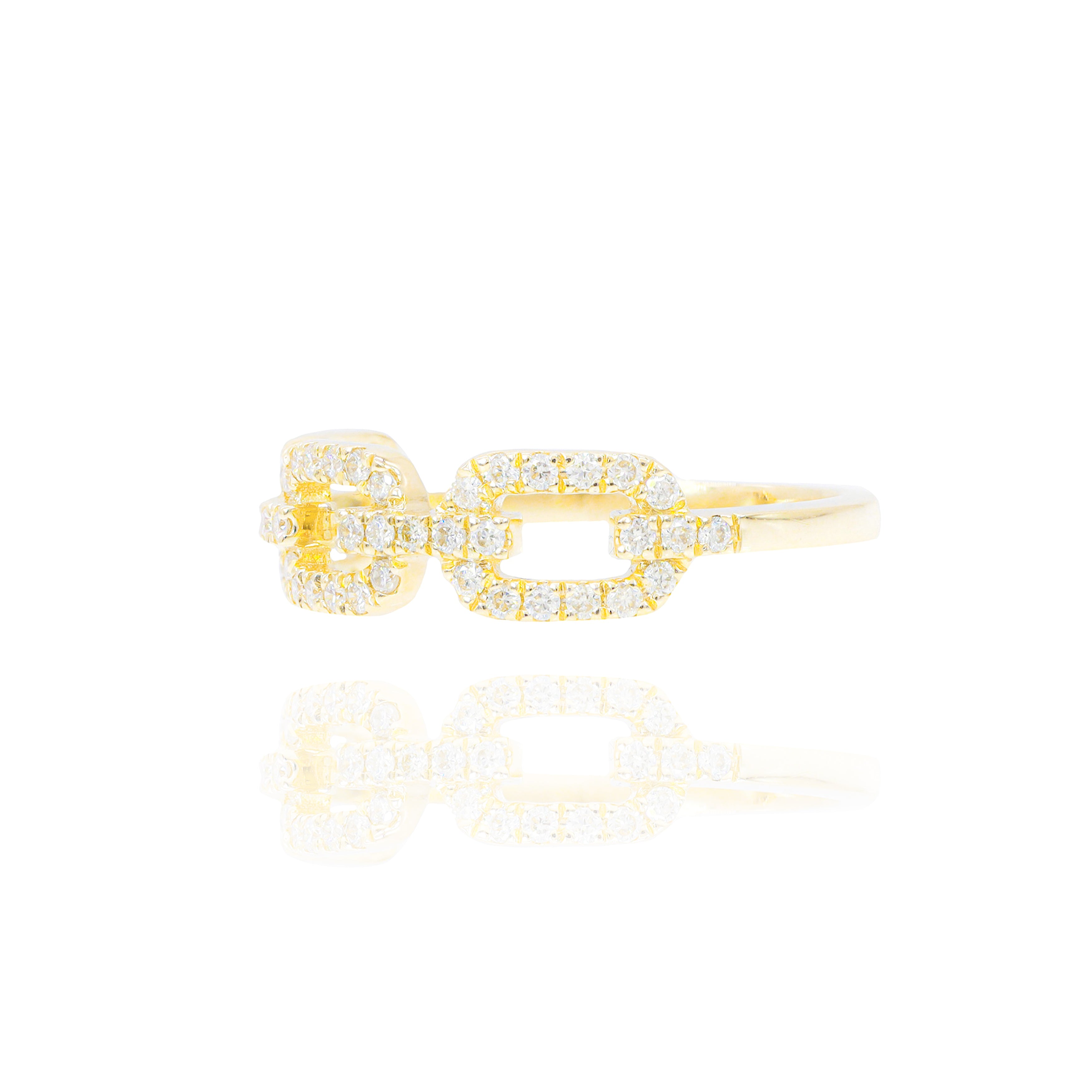 Hermes Style Diamond Ring