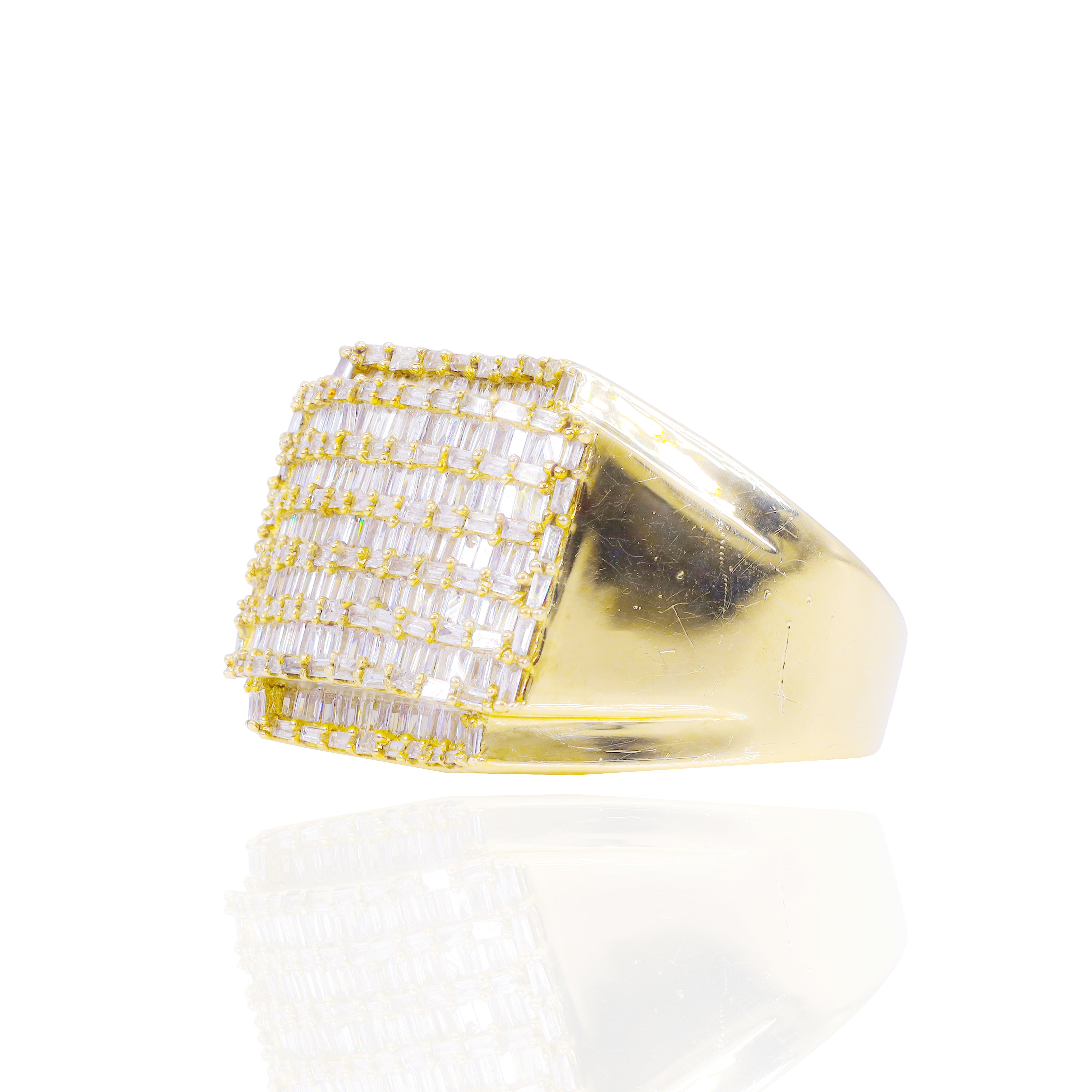 Square Baguette Cluster Diamond Ring