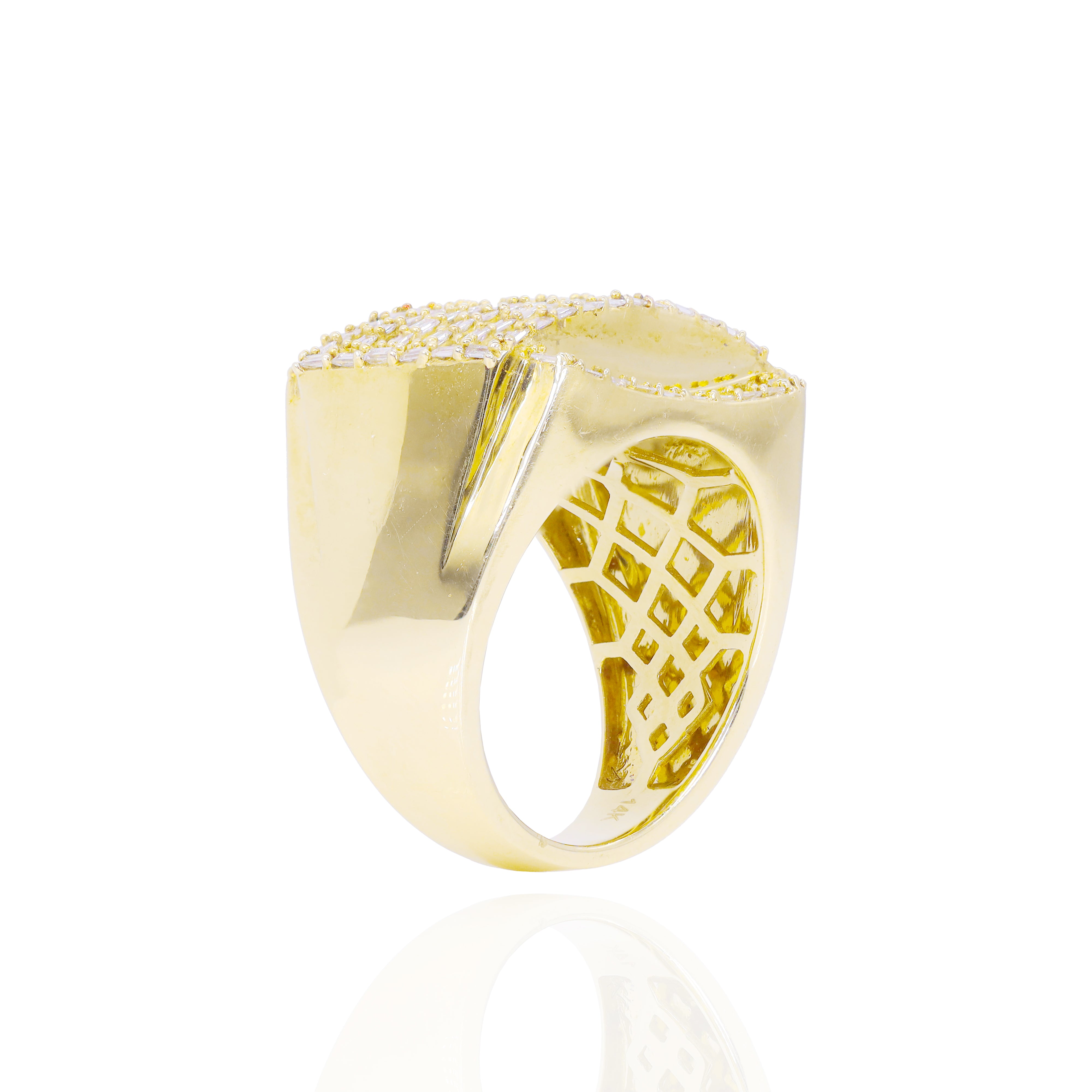 Square Baguette Cluster Diamond Ring