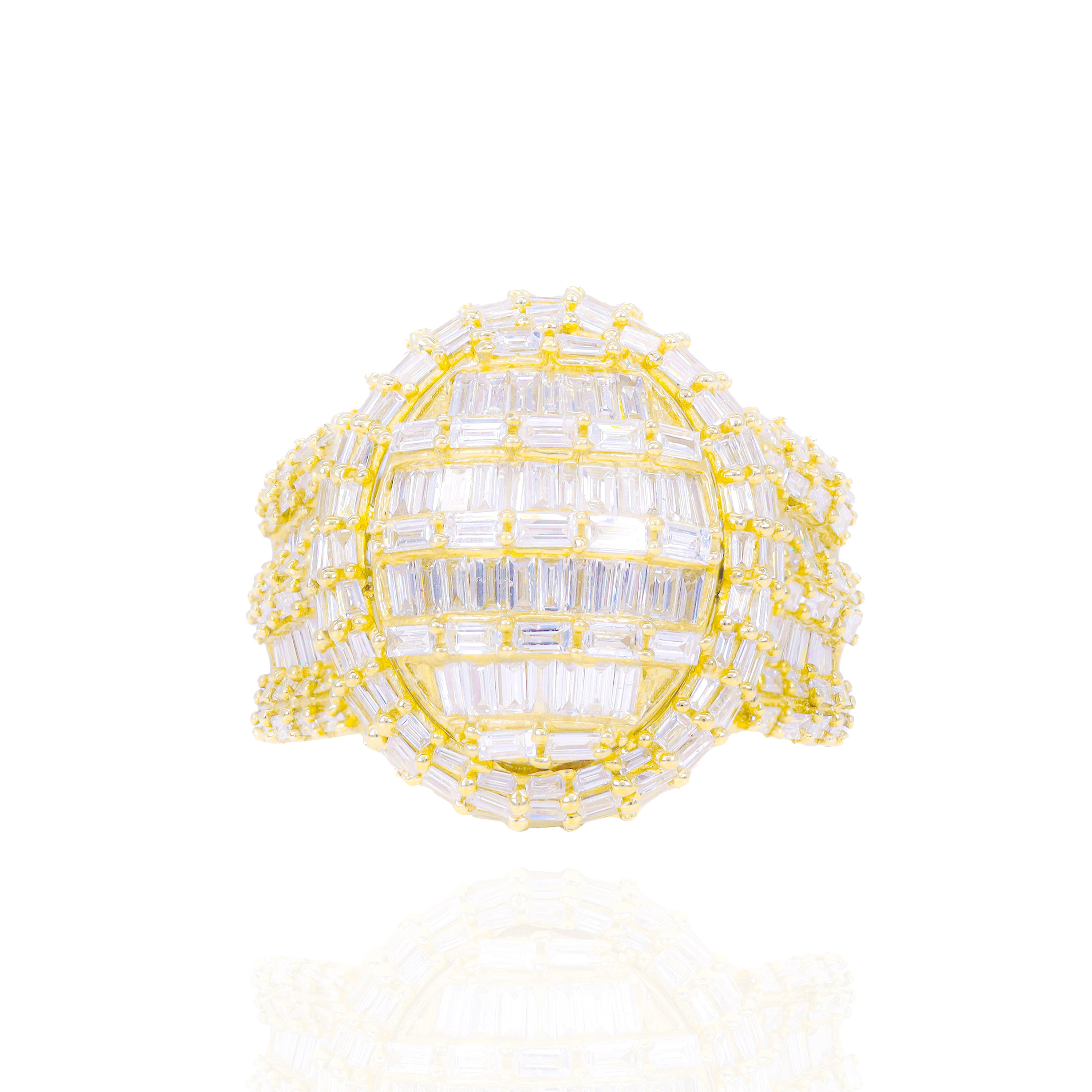 Baguette Diamond Oval Top Men's Ring