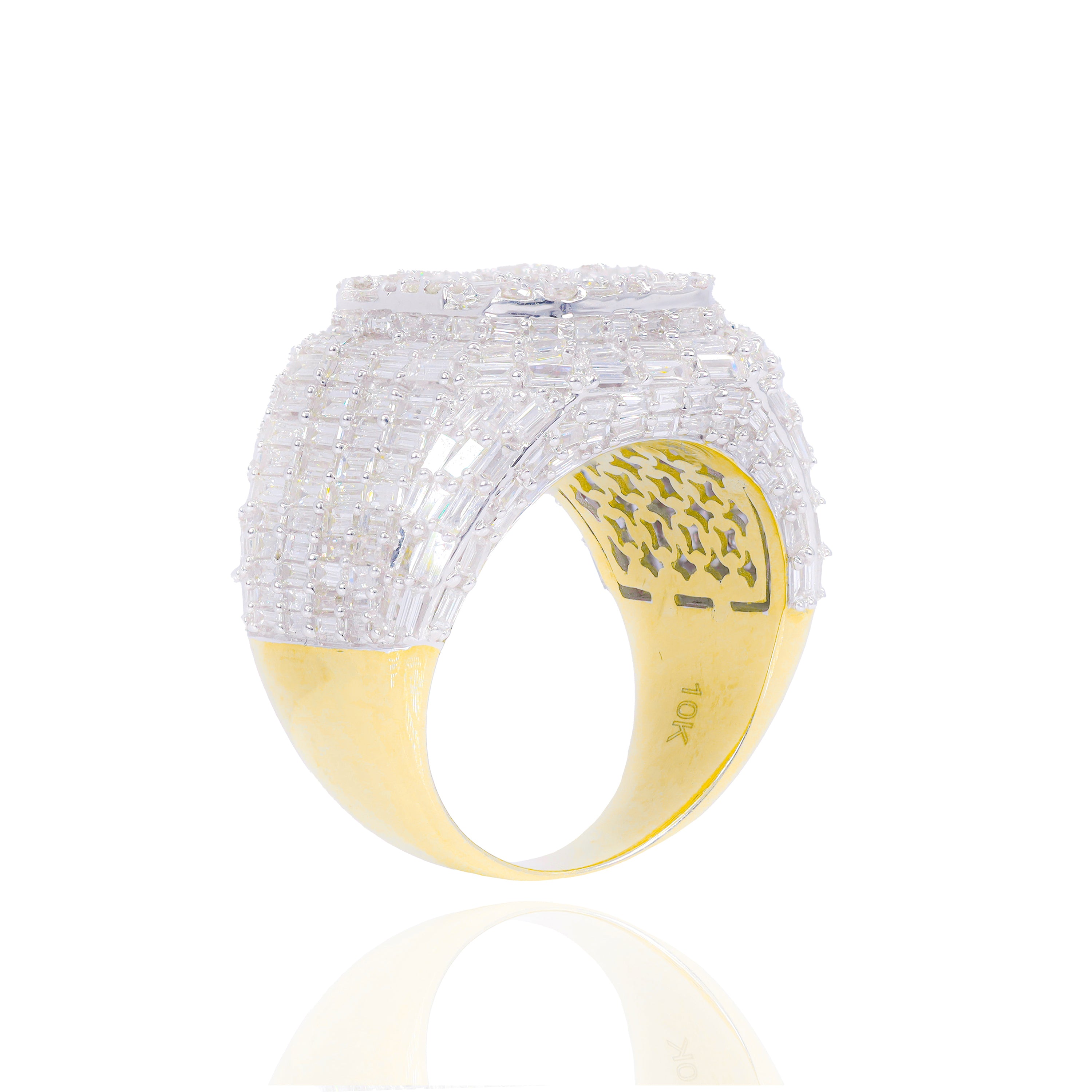Baguette Elongated Square Diamond Men's Ring