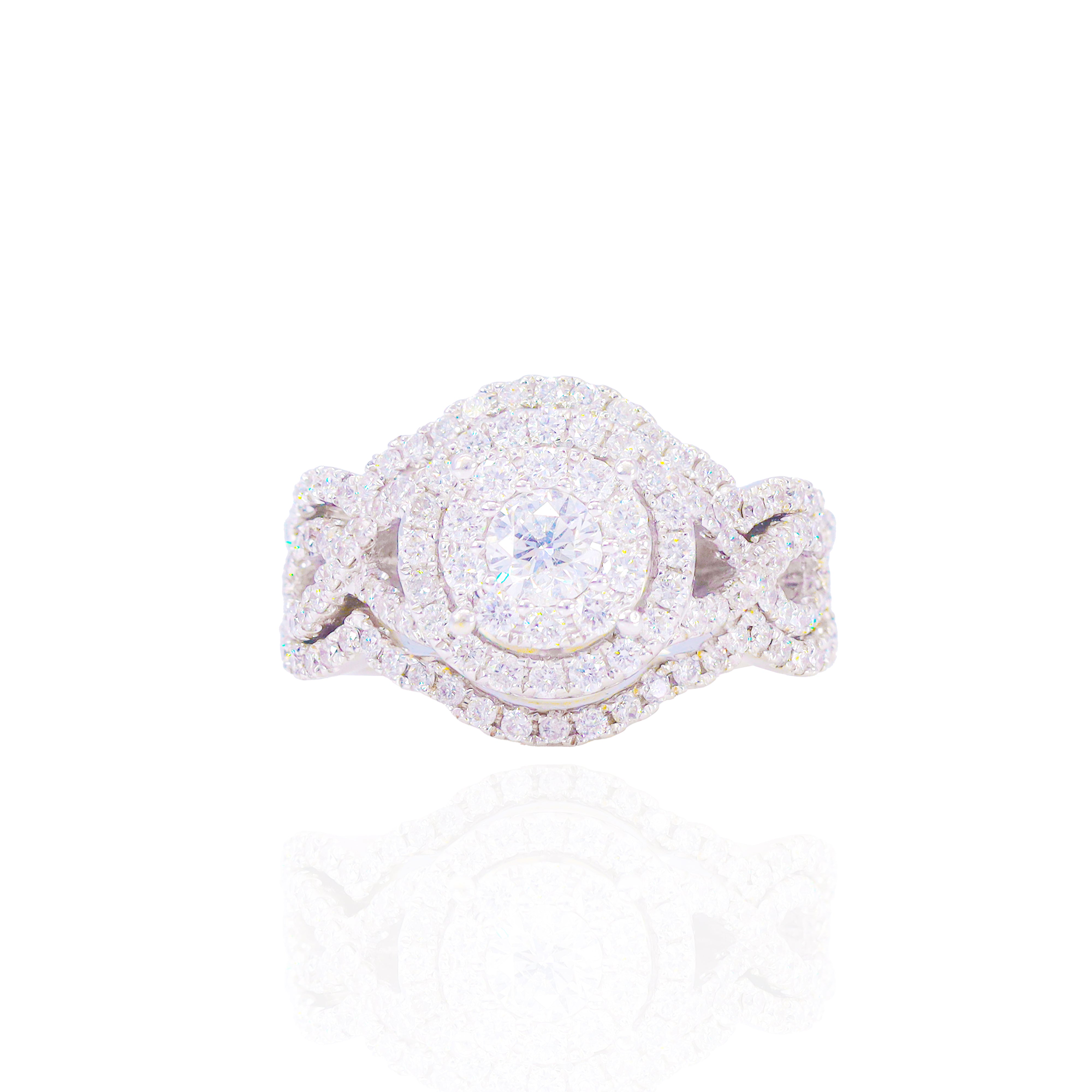 1/3 Carat Center with Halo Diamond Engagement Ring