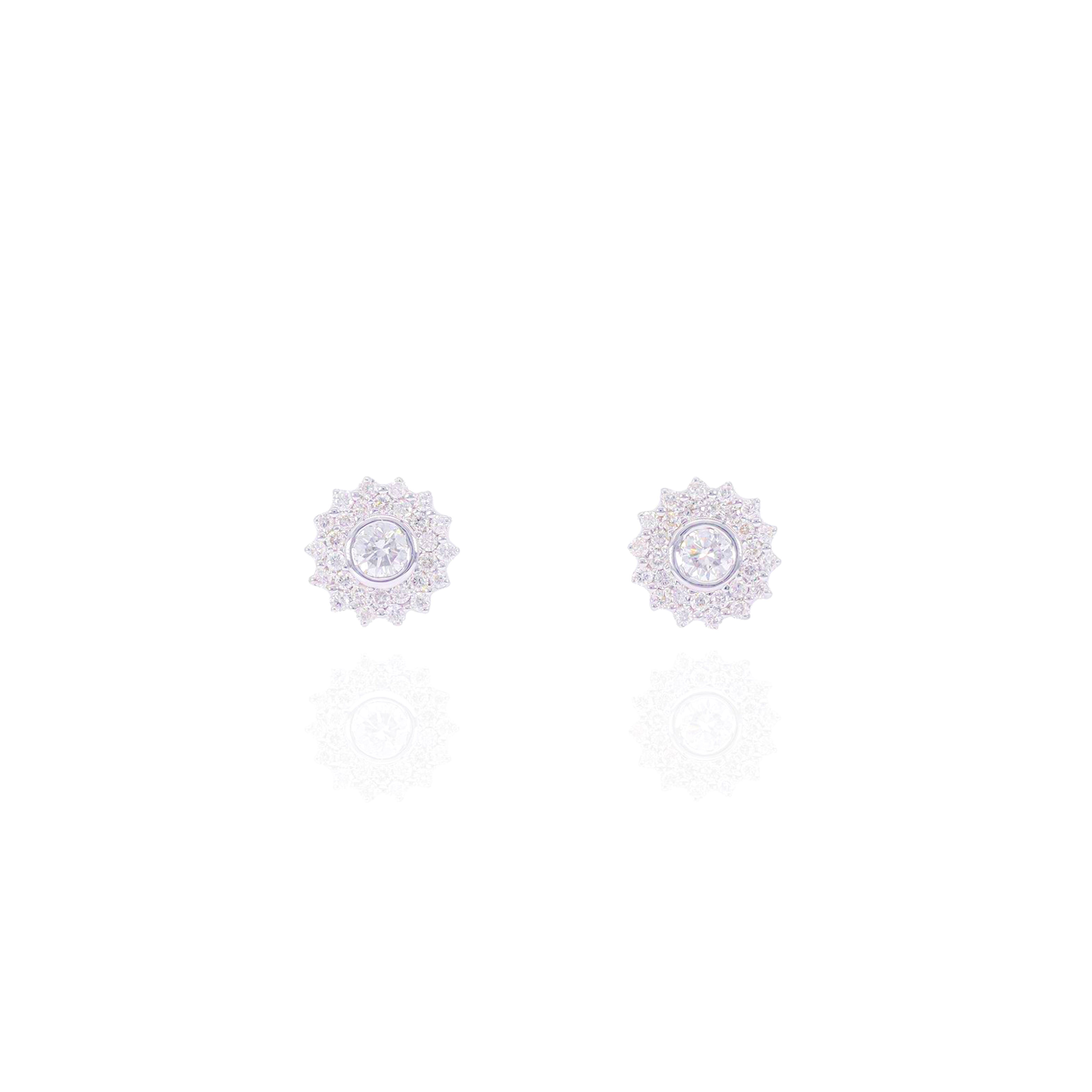 Half Carat Diamond Earrings w/ 15-Pointer Center Diamond