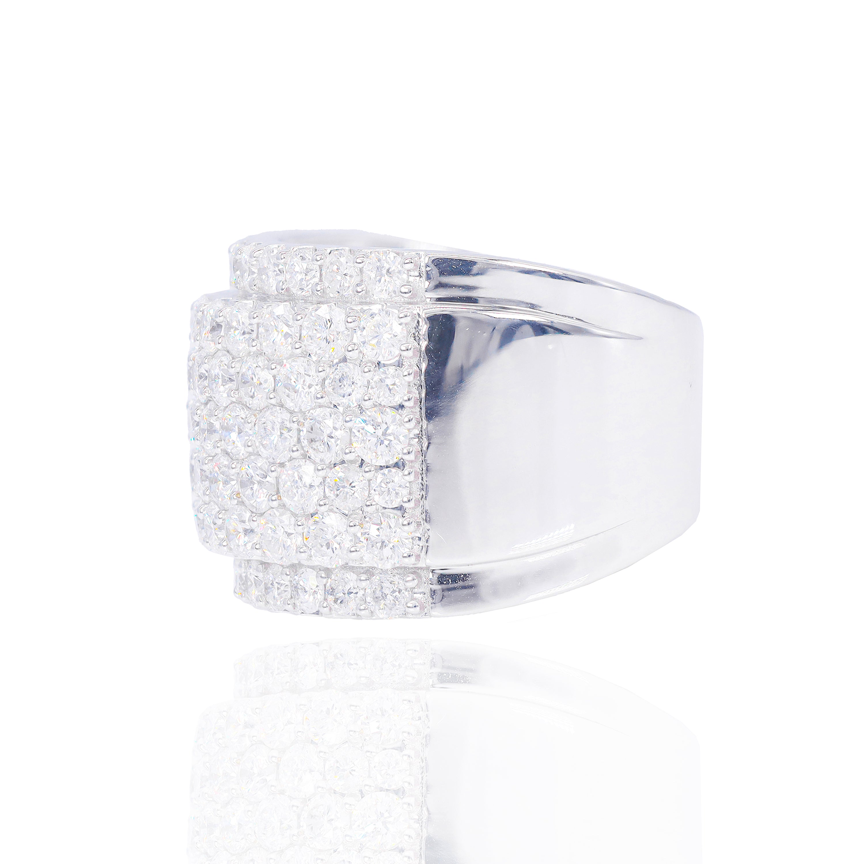 Dome Shaped 7 Row Diamond Ring