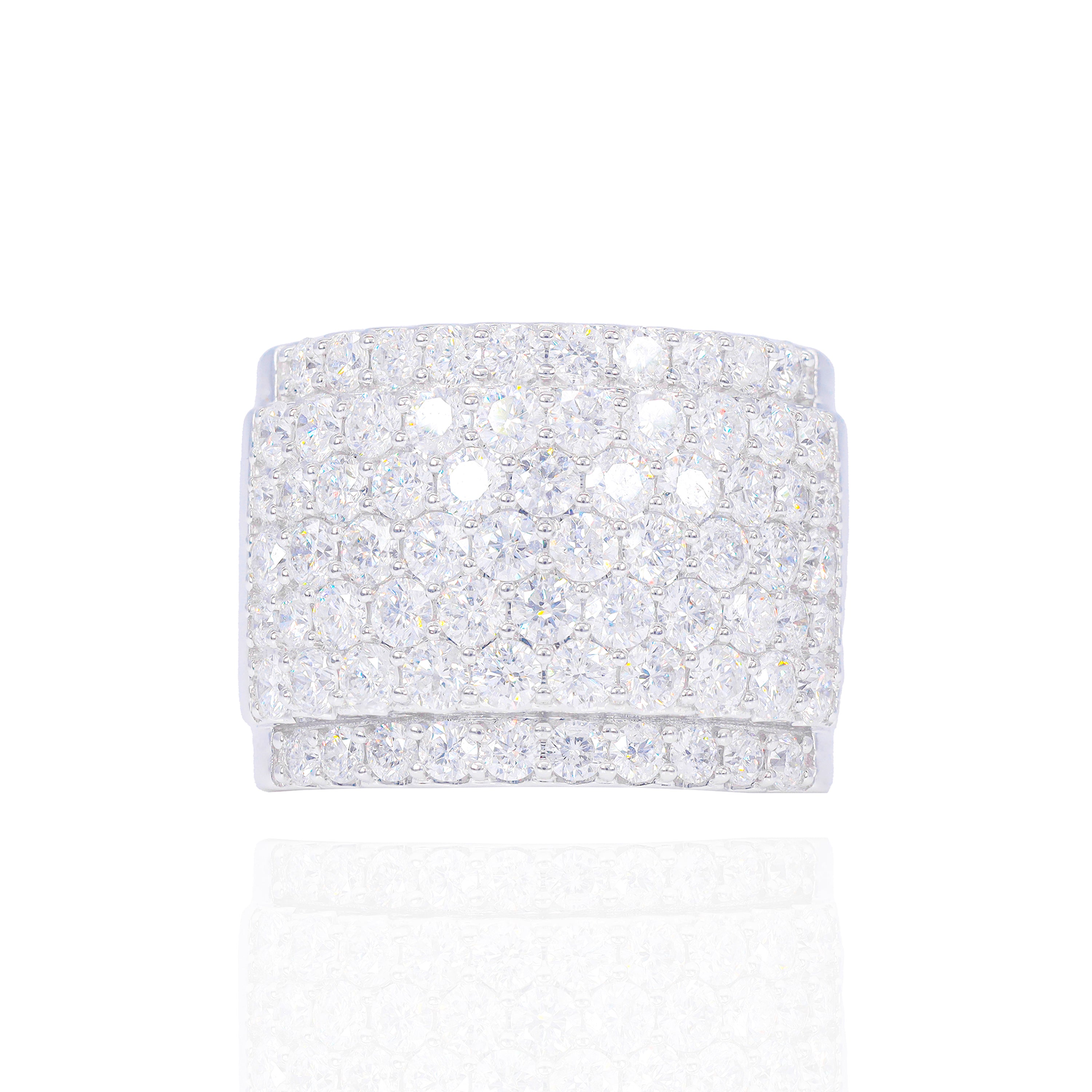 Dome Shaped 7 Row Diamond Ring
