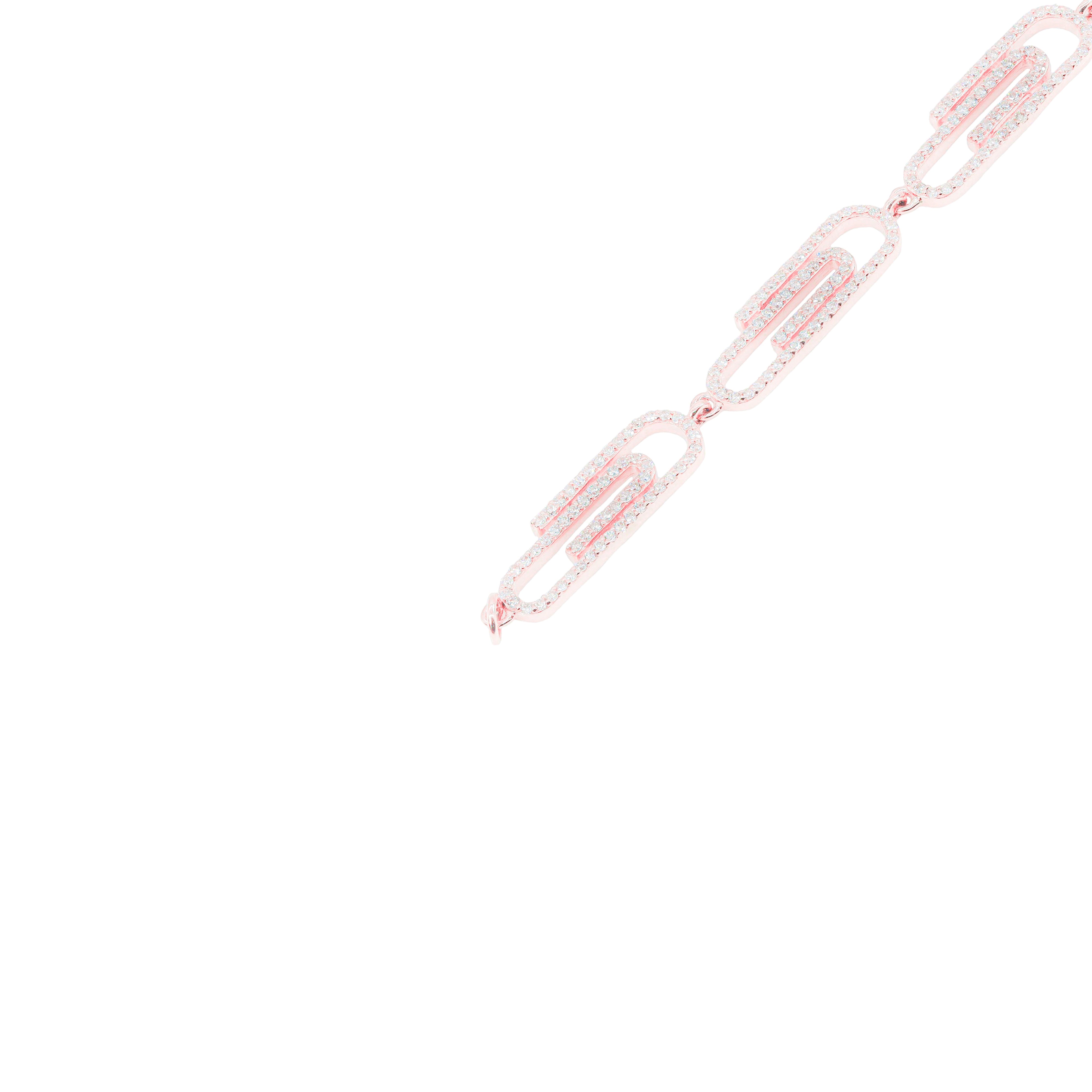 Paper Clip Diamond Bracelet