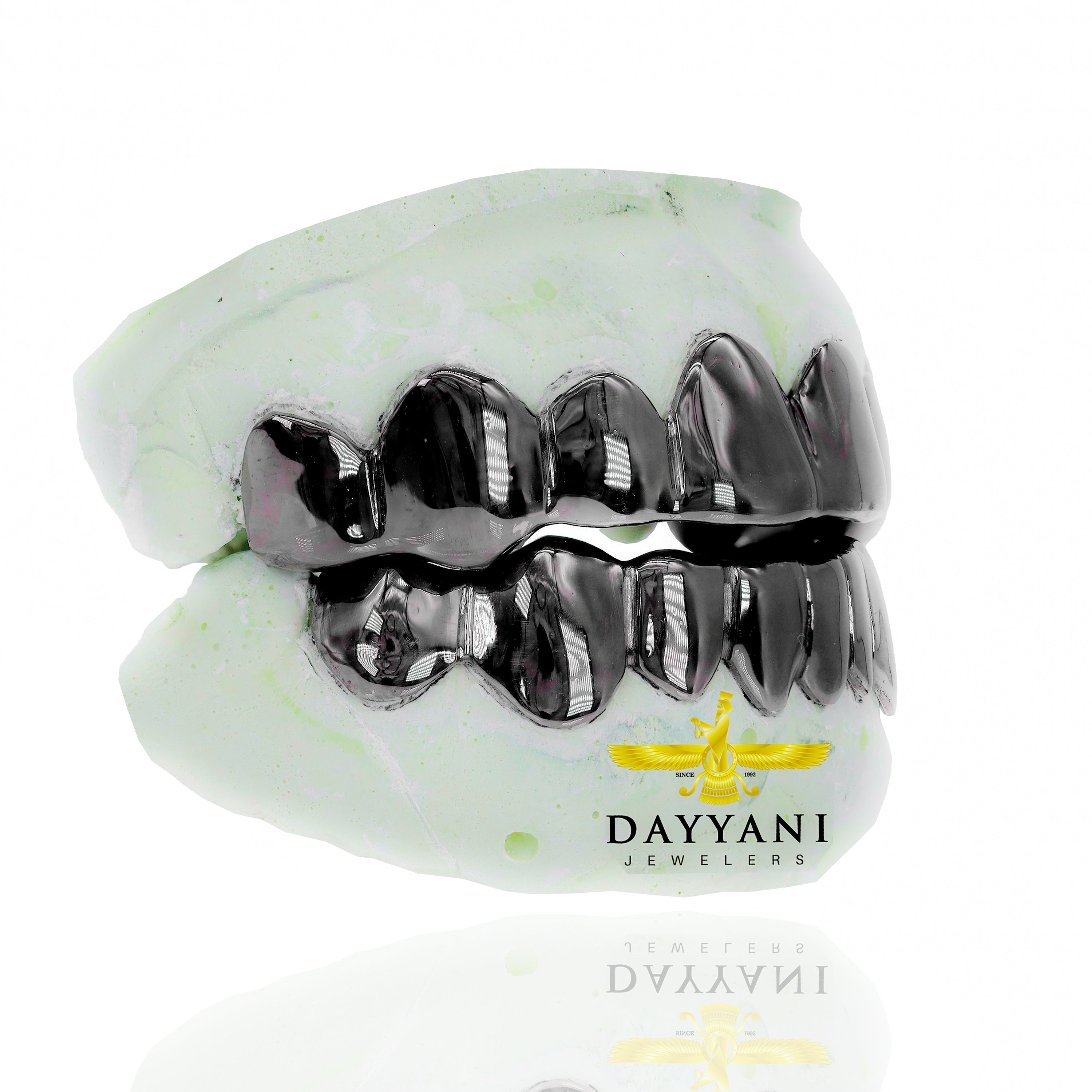 Custom Joker with Black Rhodium Gold Grillz