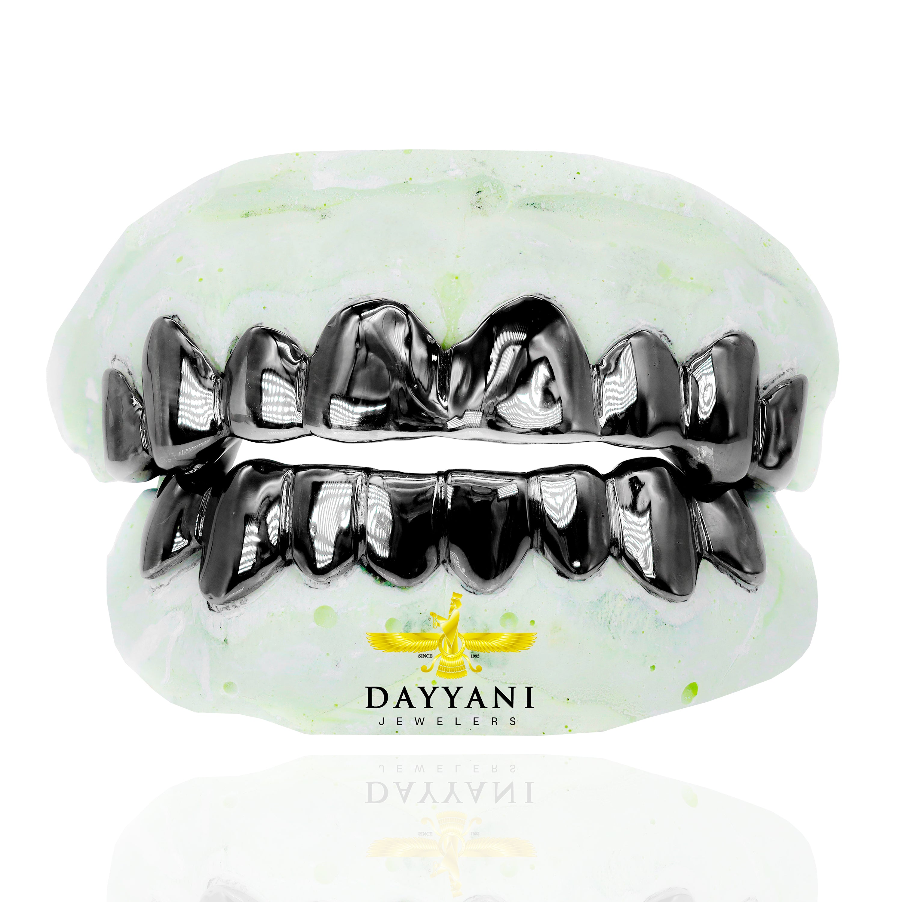 Custom Joker with Black Rhodium Gold Grillz