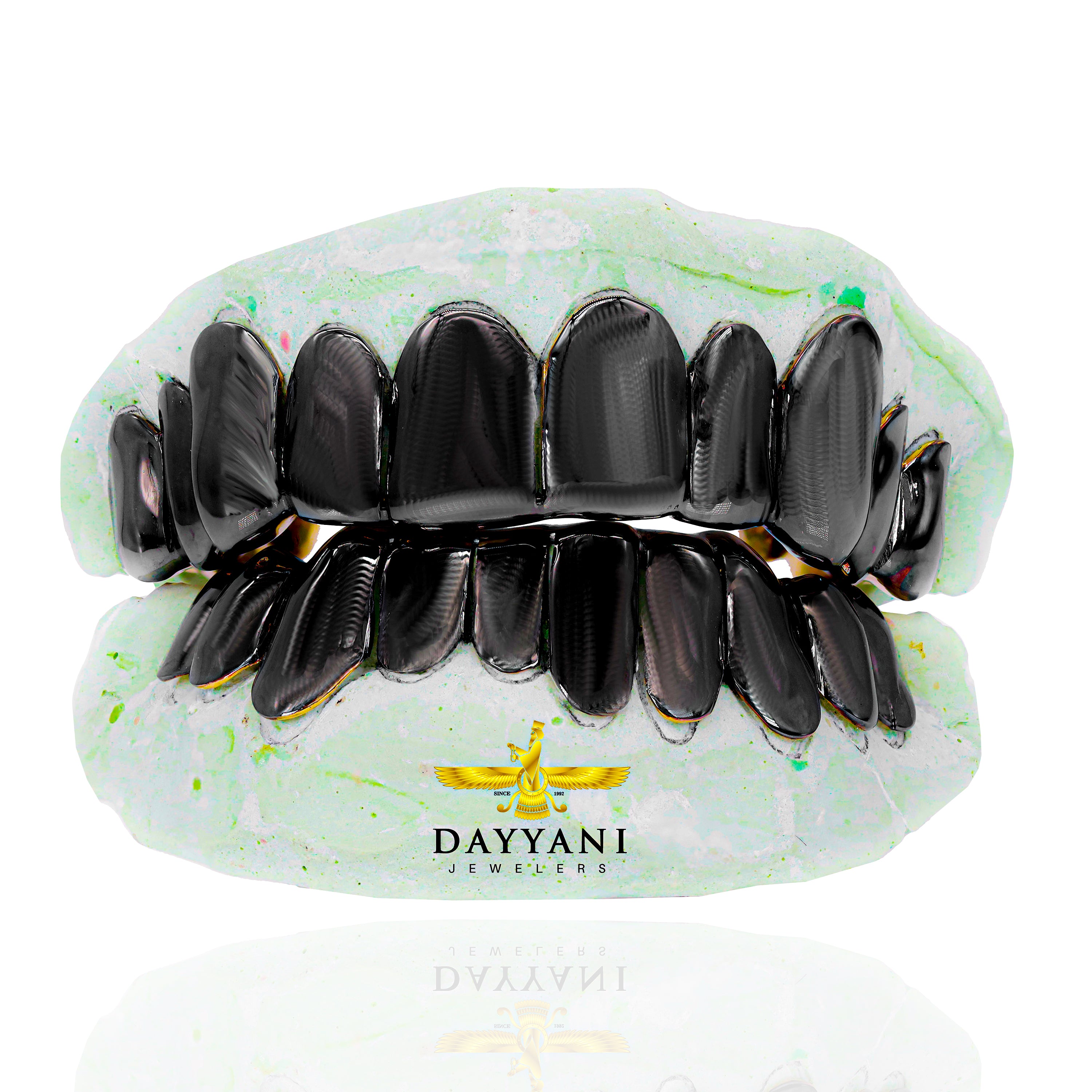 Custom Joker with Black Rhodium Gold Grillz