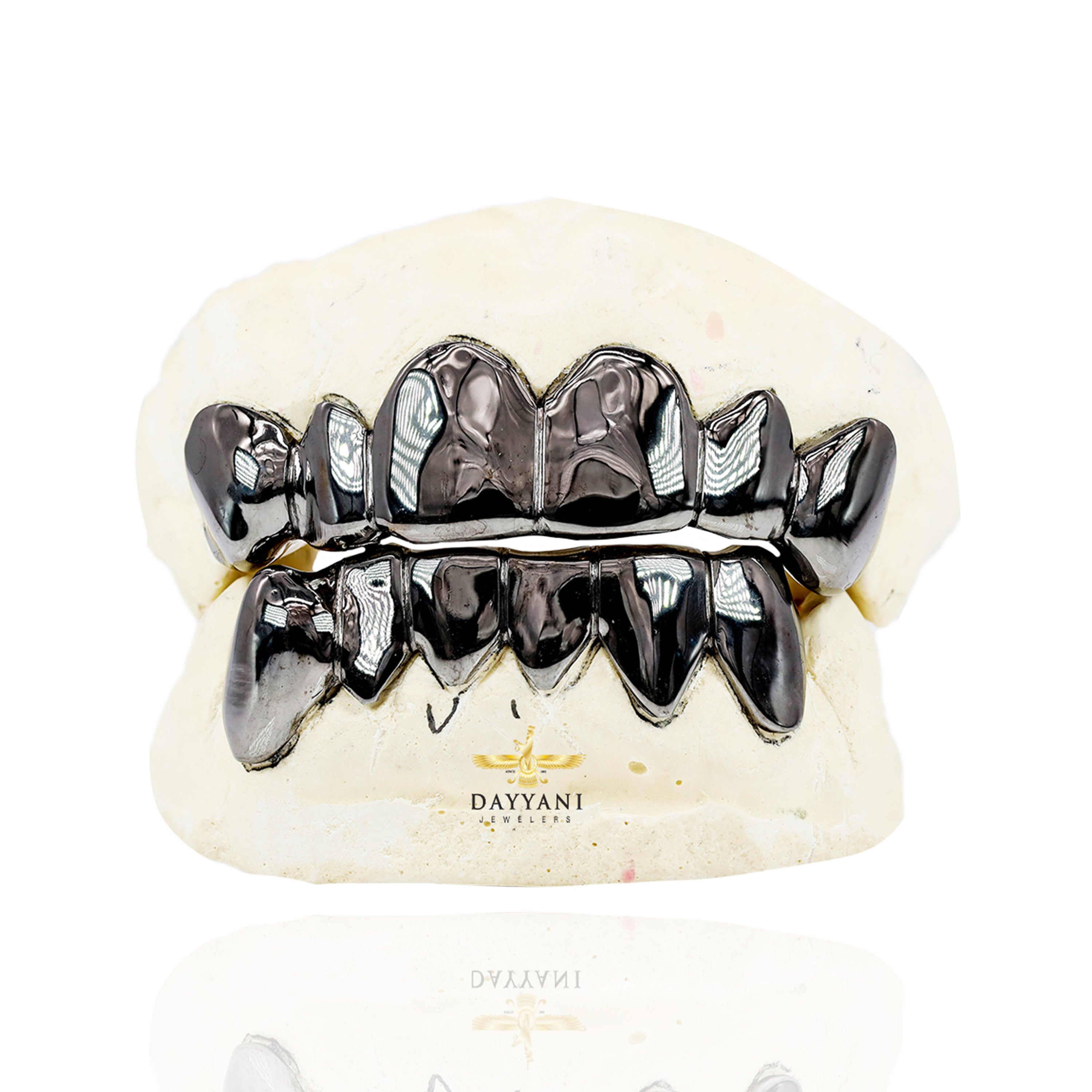 Custom Joker with Black Rhodium Gold Grillz