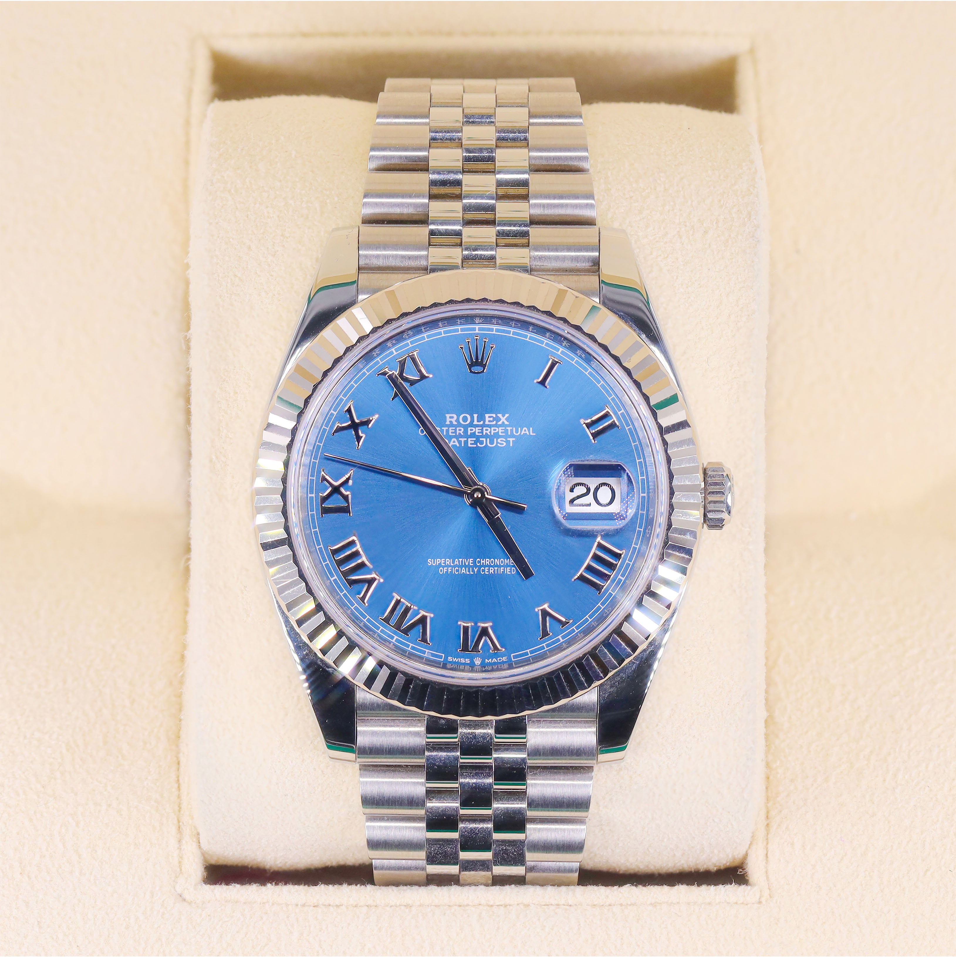 Rolex 126334 Datejust 41mm Azzuro Blue Roman Dial