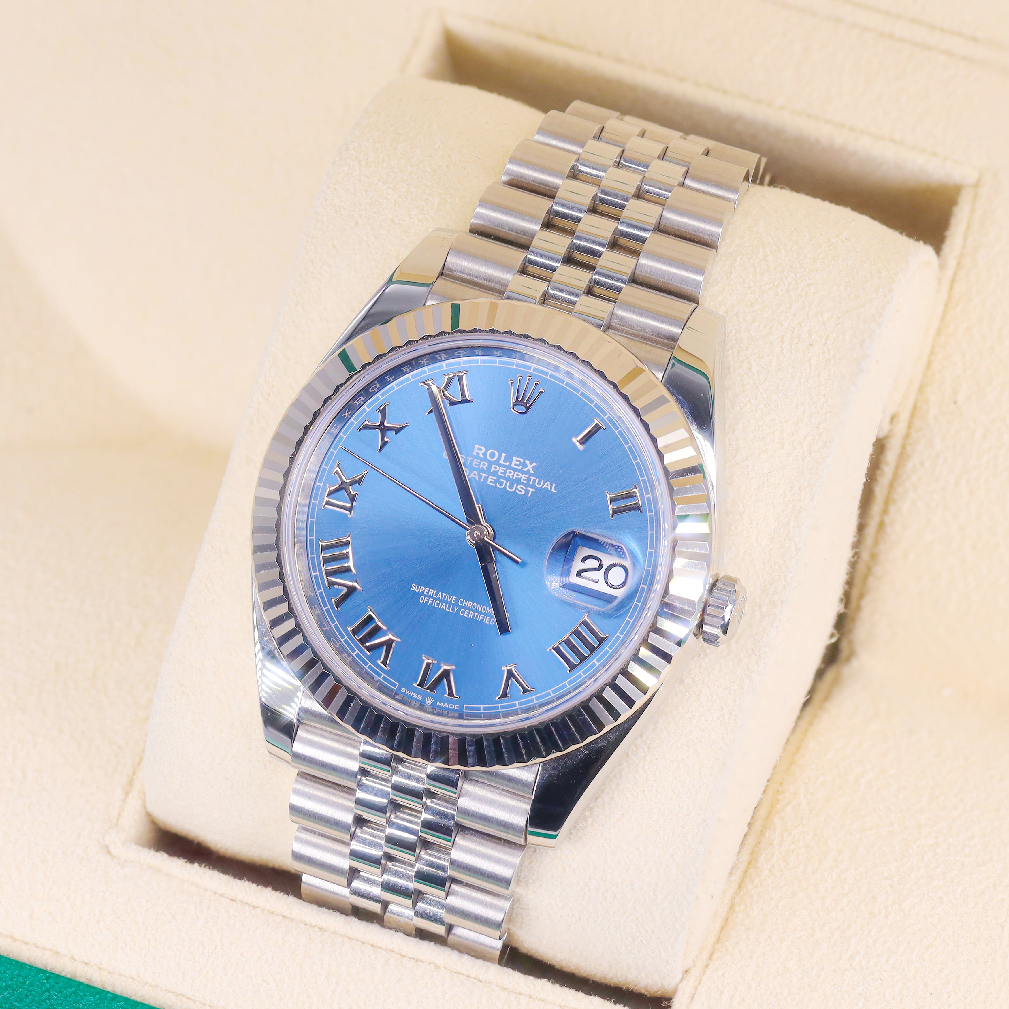 Rolex 126334 Datejust 41mm Azzuro Blue Roman Dial