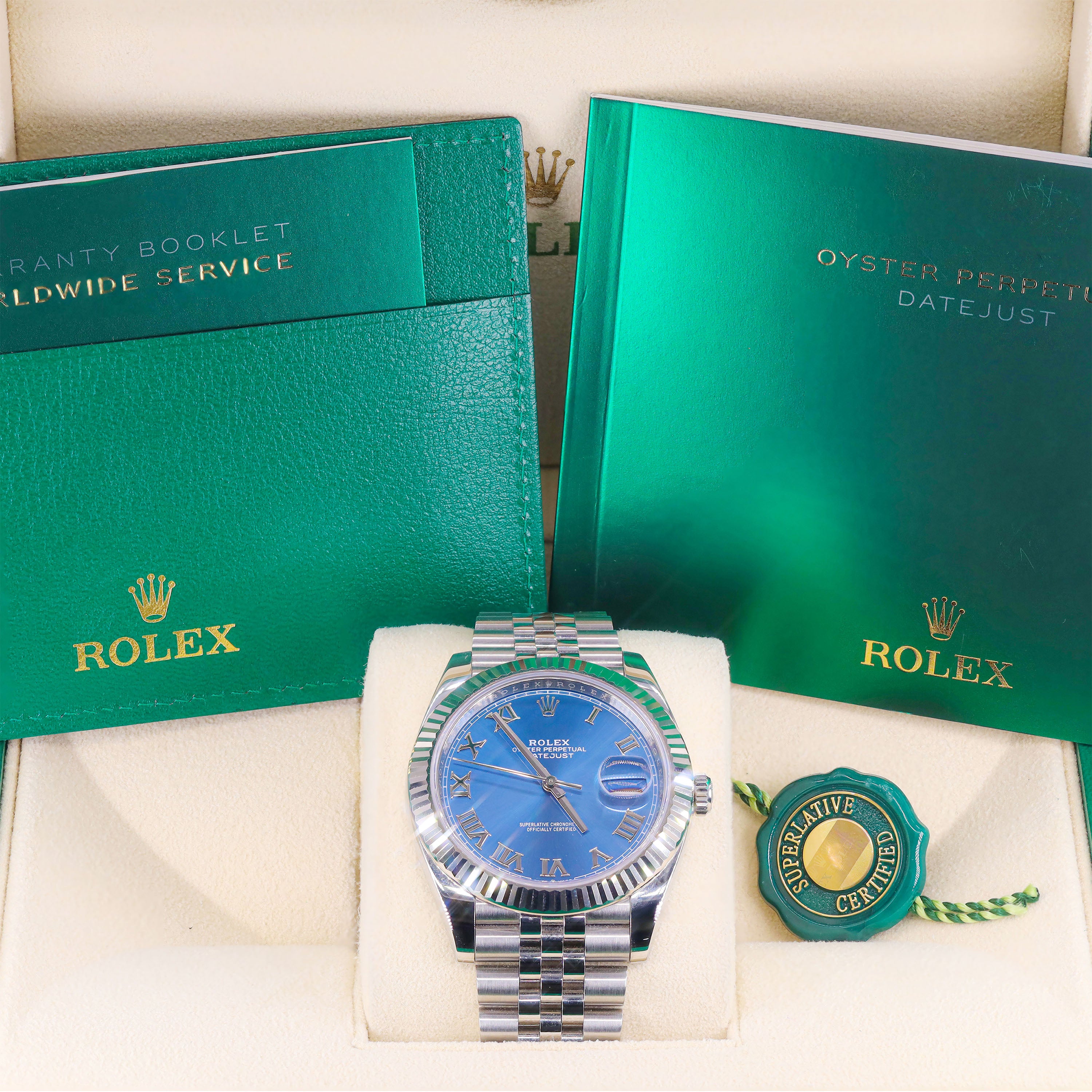 Rolex 126334 Datejust 41mm Azzuro Blue Roman Dial