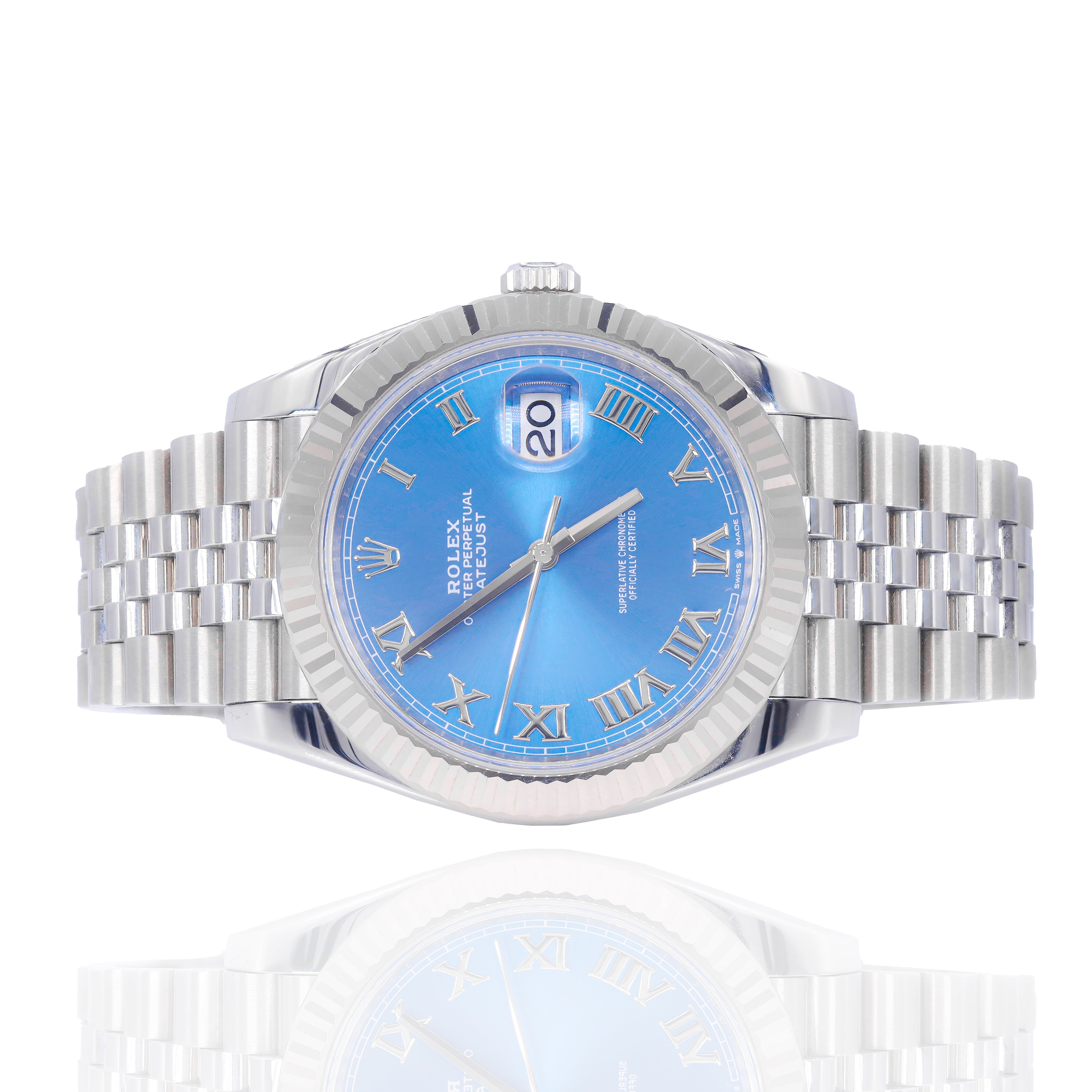 Rolex 126334 Datejust 41mm Azzuro Blue Roman Dial