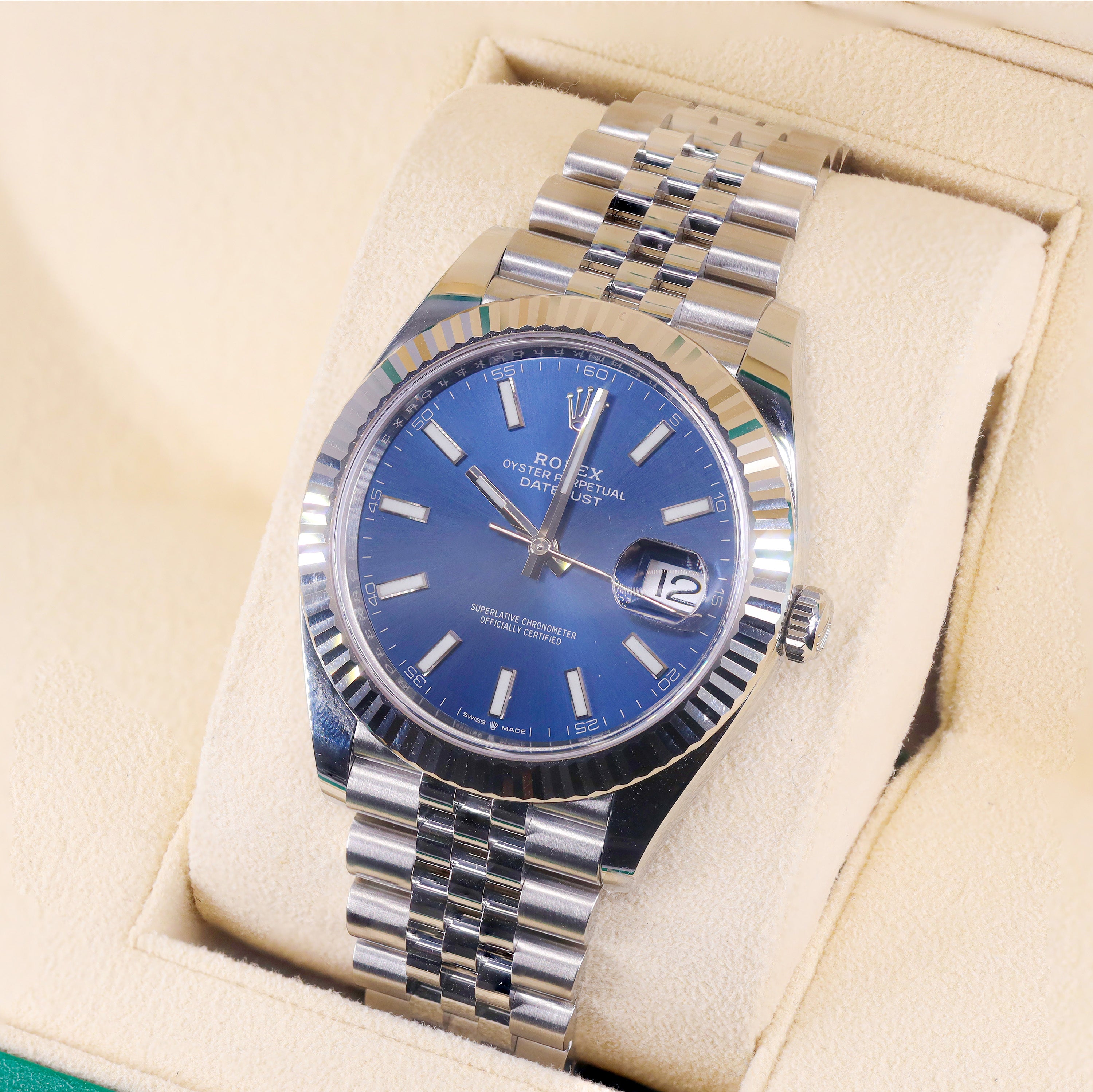 Rolex 126334 Datejust 41mm Bright Blue Sticker Dial