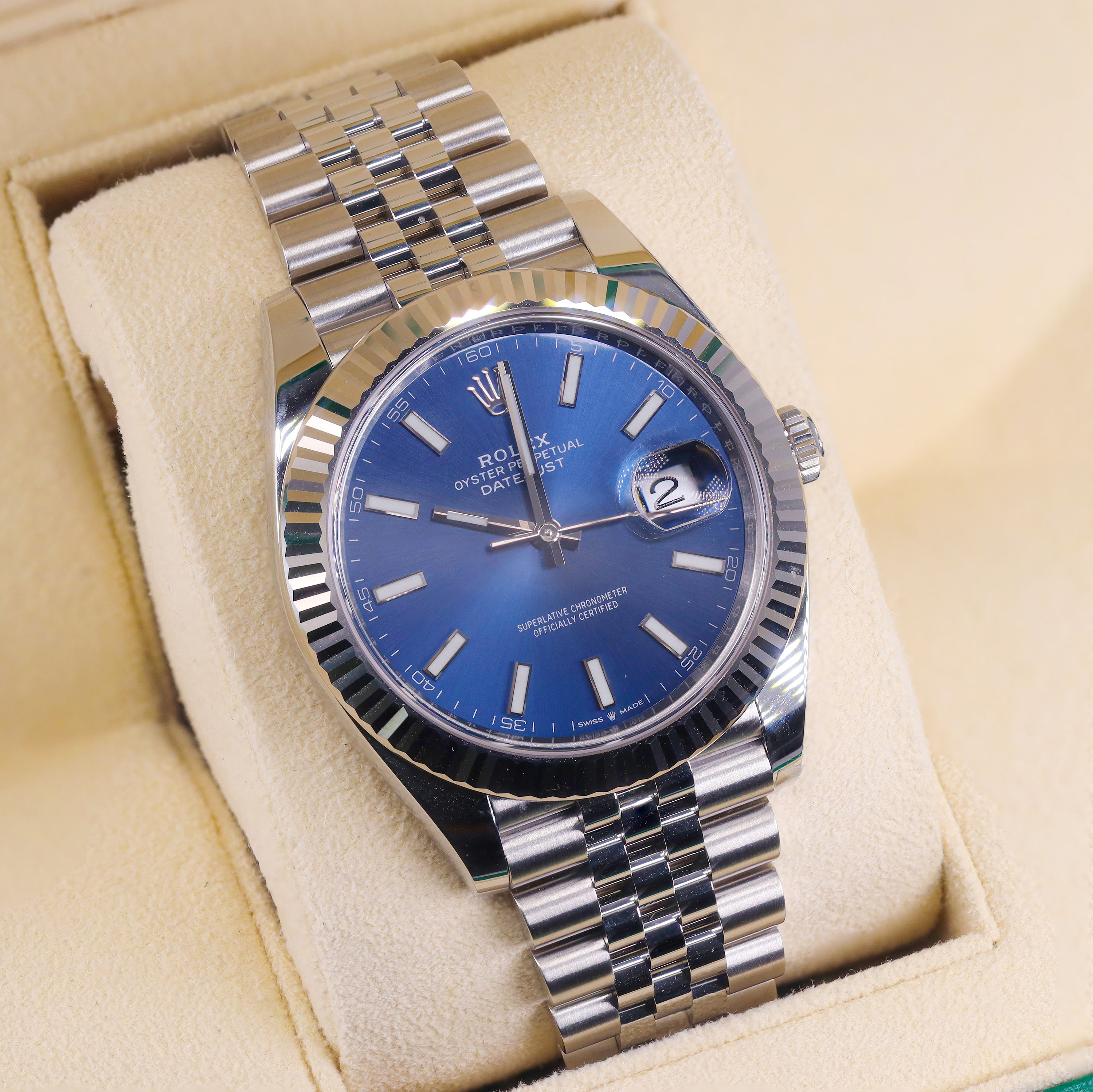 Rolex 126334 Datejust 41mm Bright Blue Sticker Dial