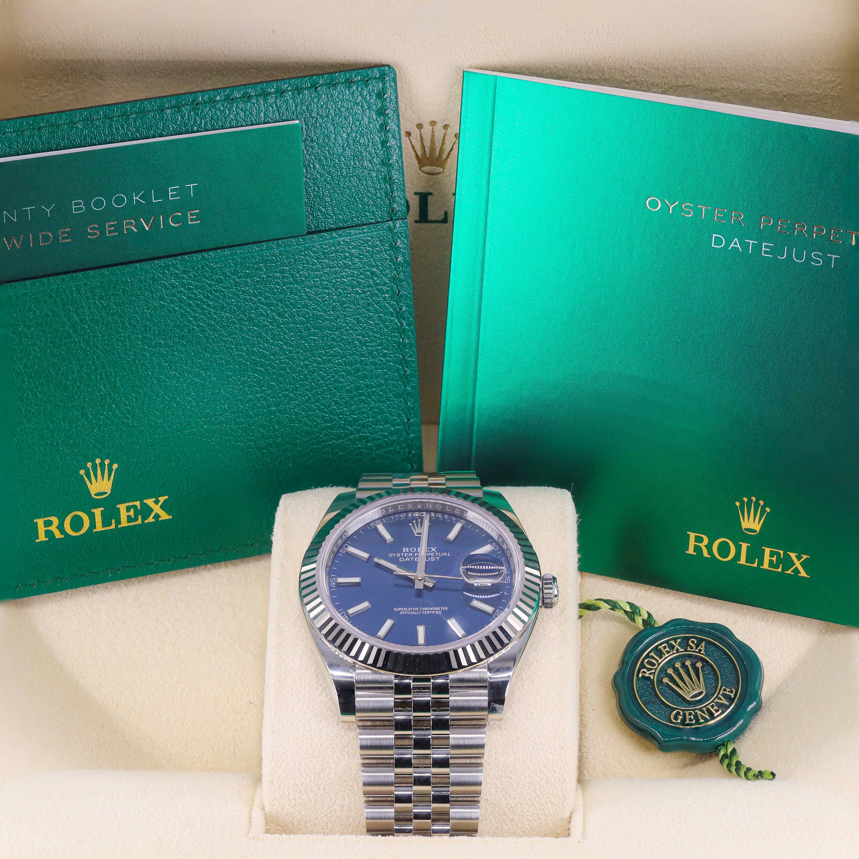 Rolex 126334 Datejust 41mm Bright Blue Sticker Dial