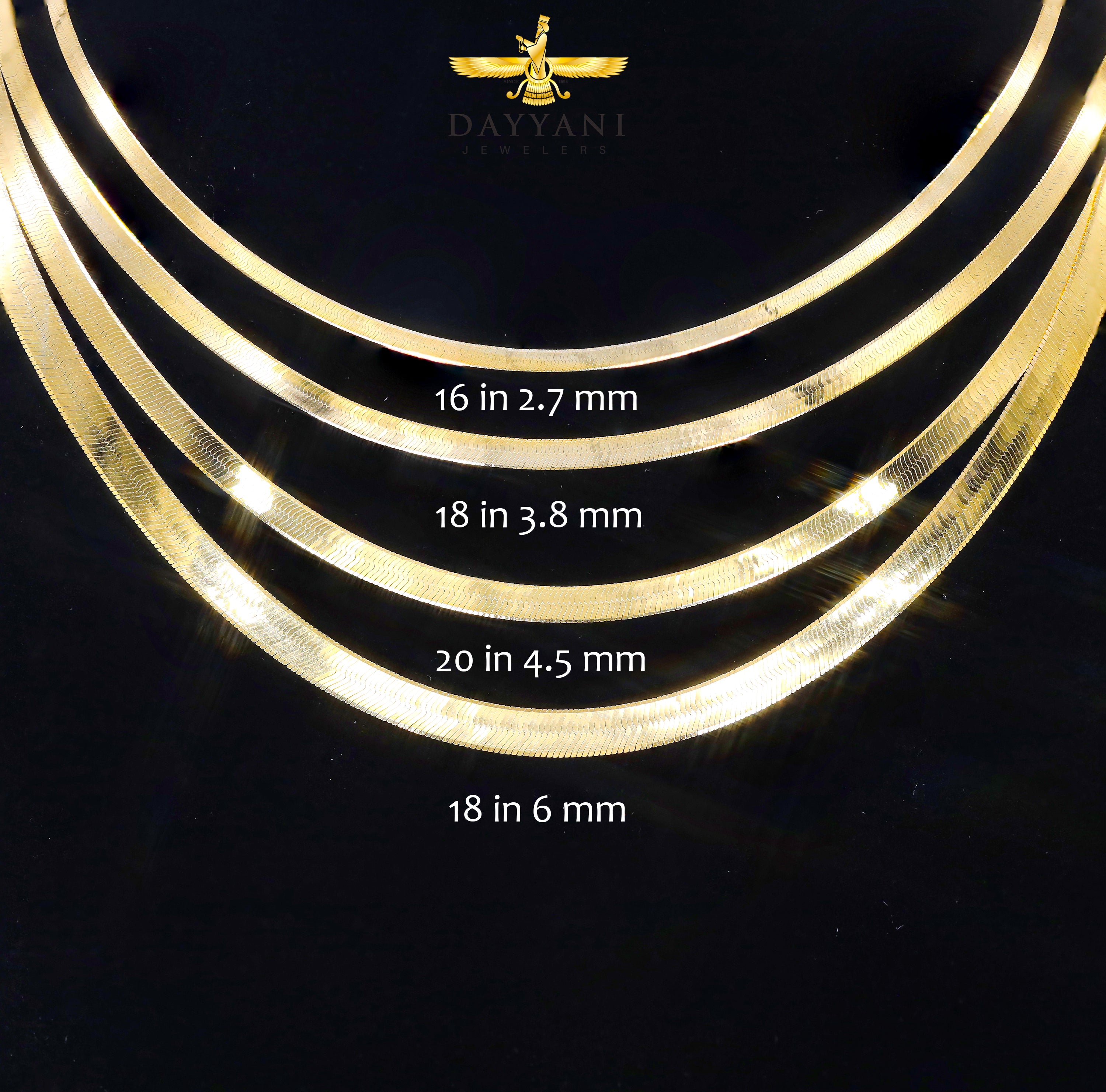 14KT Yellow Gold Herringbone Style Chain