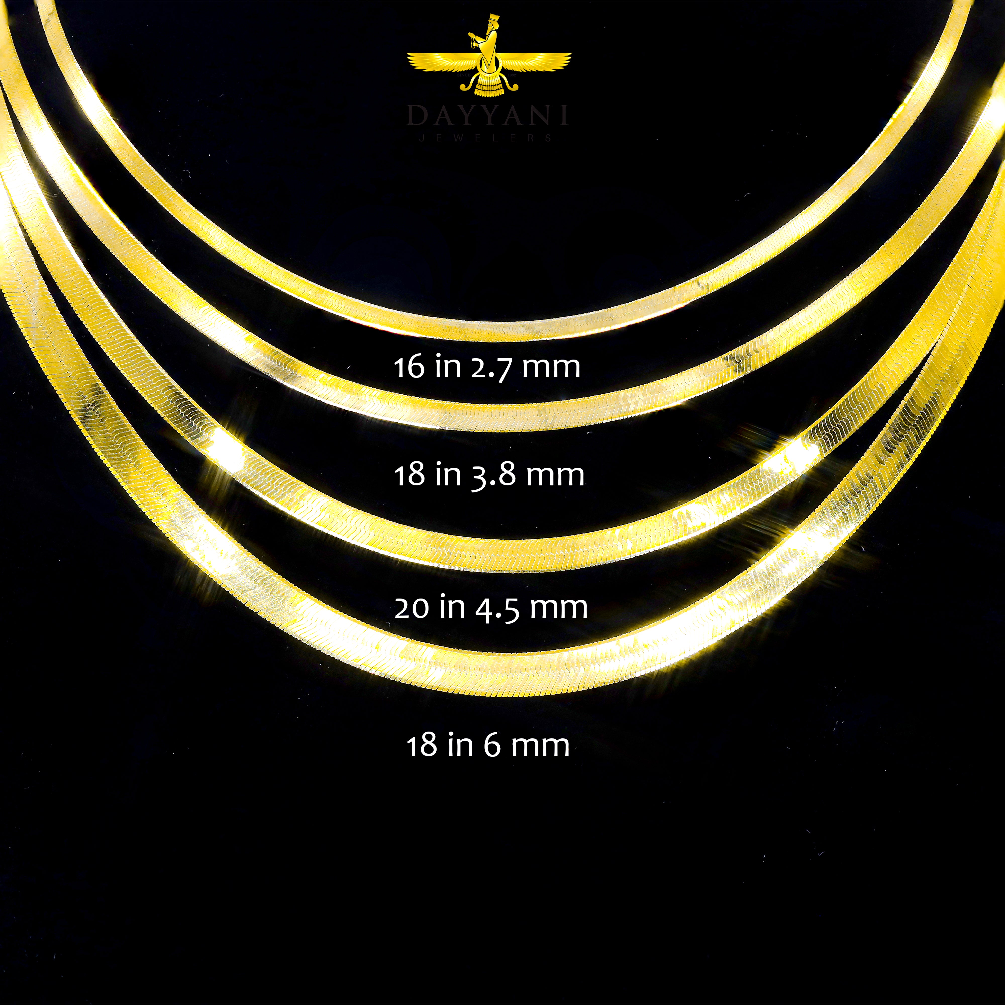 14KT Yellow Gold Herringbone Style Chain