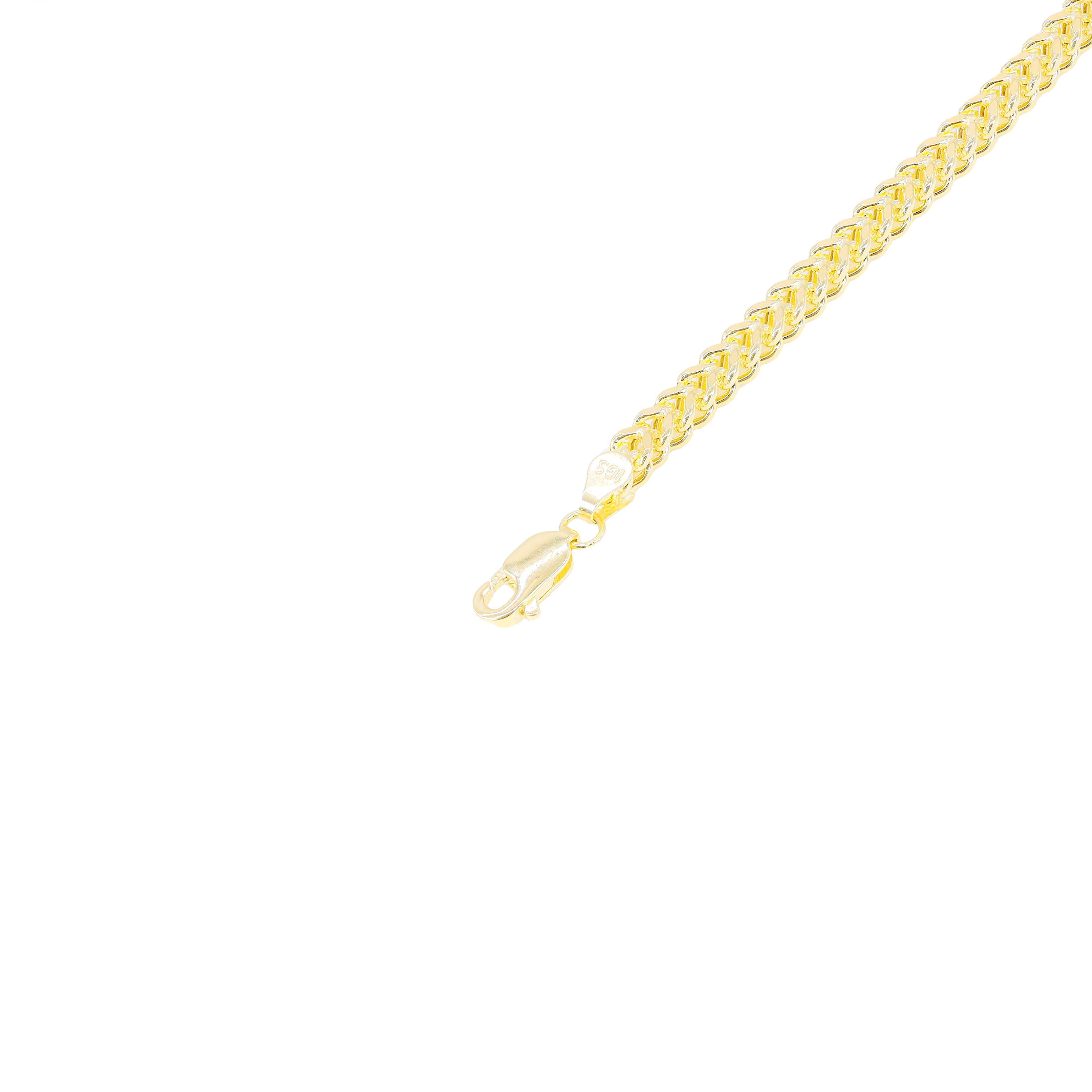 10KT Semi-Solid Square Franco Yellow Gold Chain