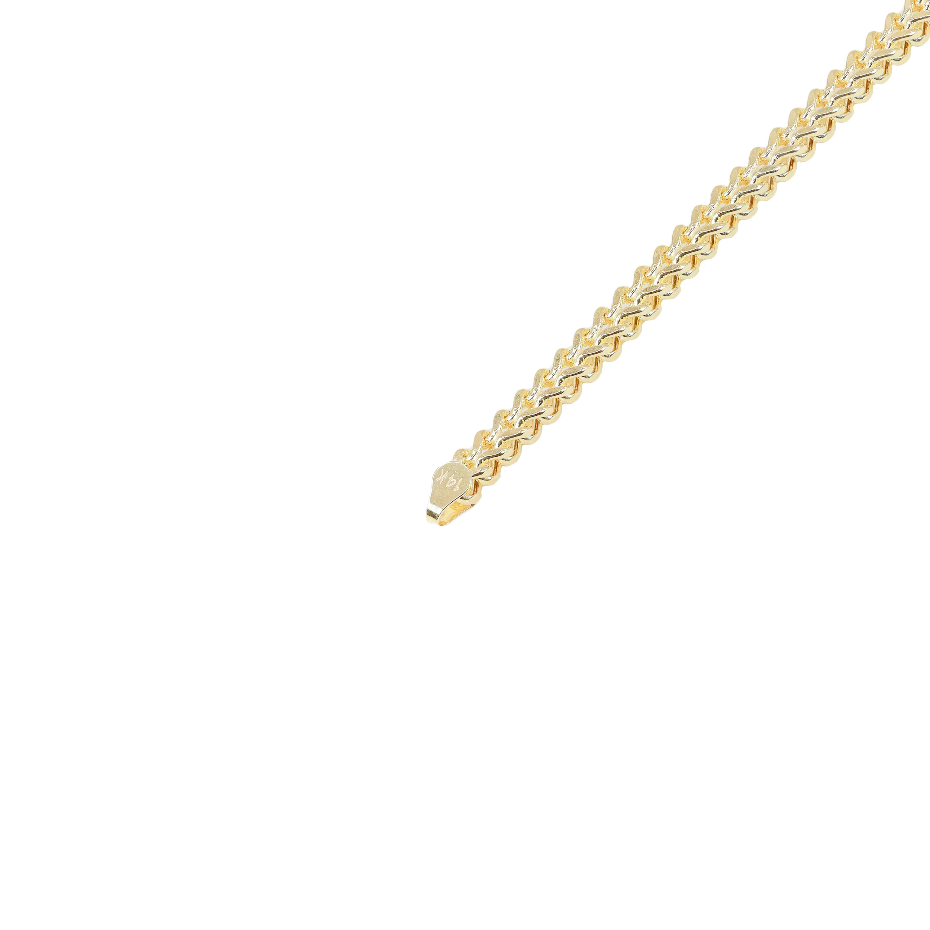 14KT Semi-Solid Square Franco Yellow Gold Chain