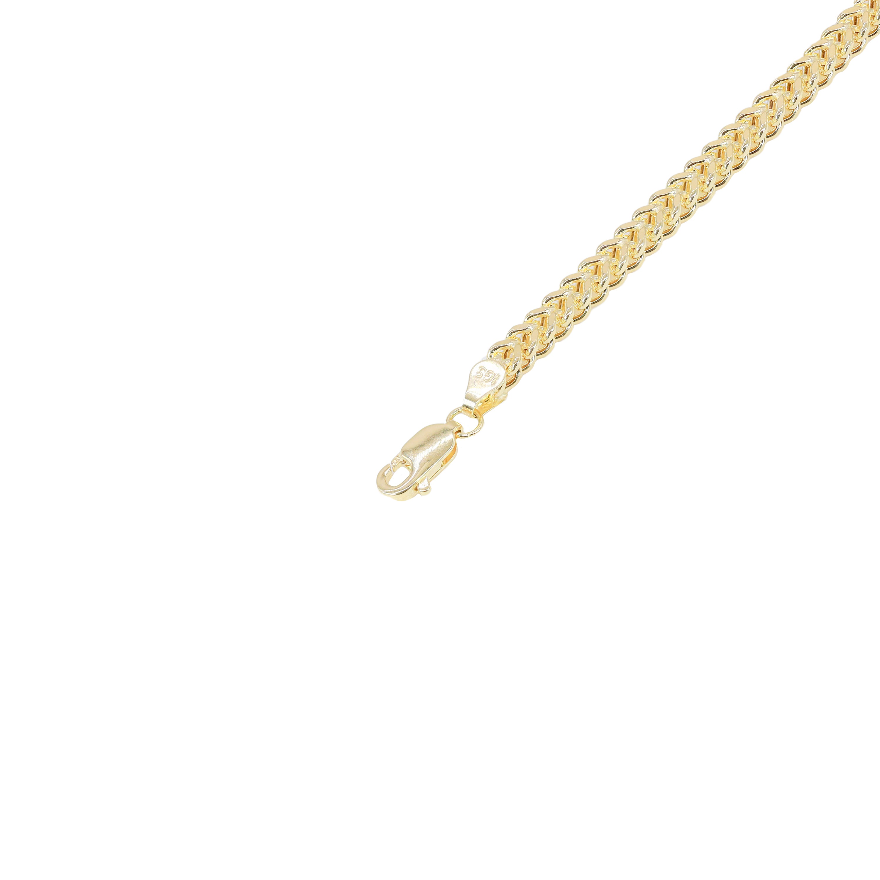 14KT Semi-Solid Square Franco Yellow Gold Chain