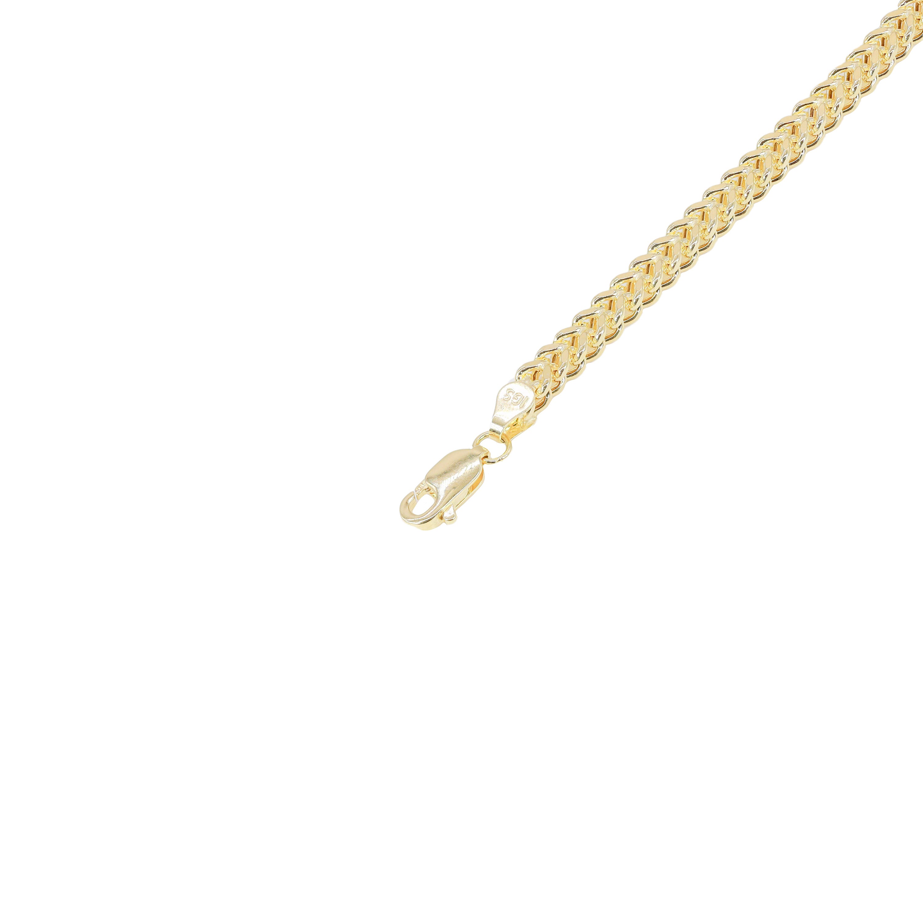 10KT Semi-Solid Square Franco Yellow Gold Chain