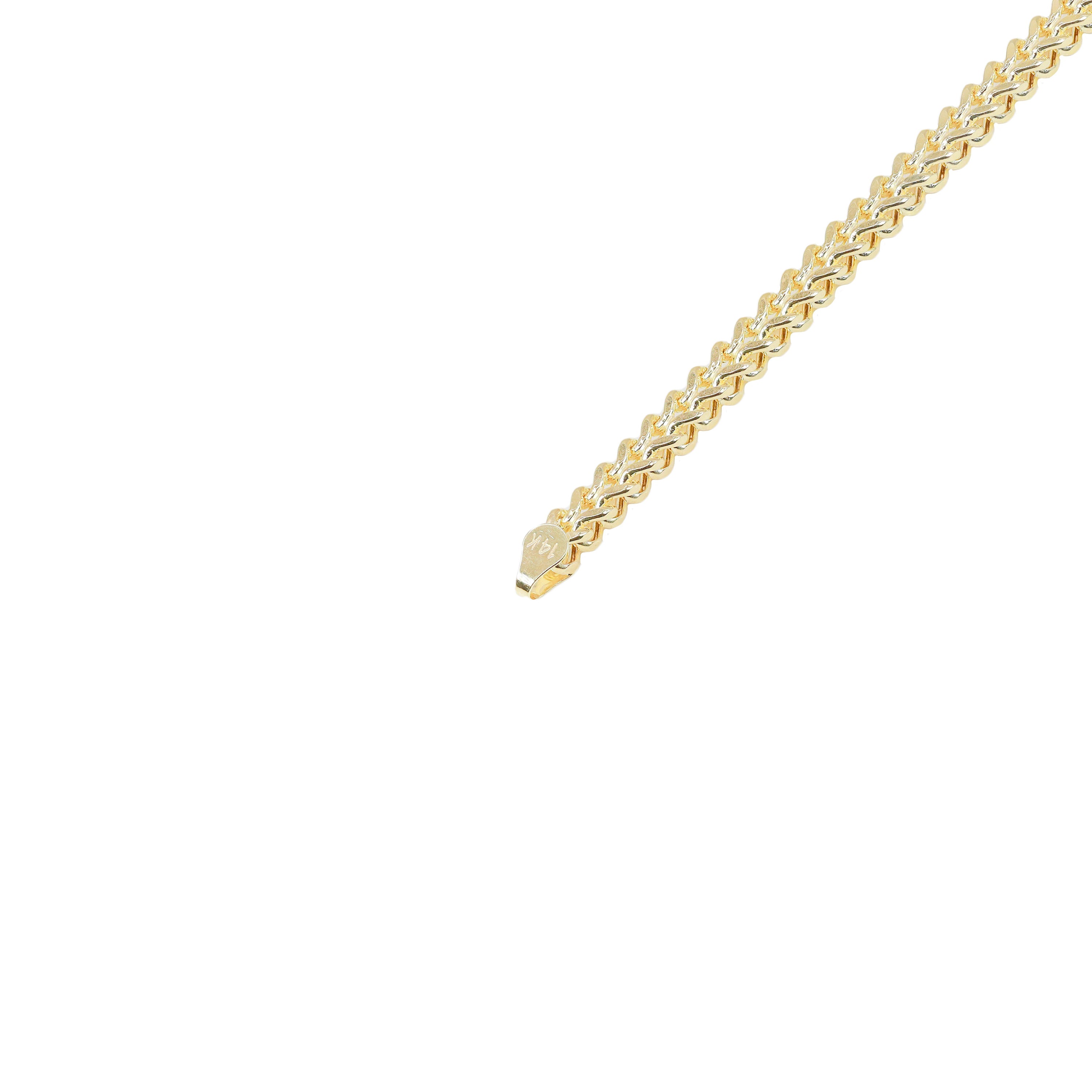 10KT Semi-Solid Square Franco Yellow Gold Chain