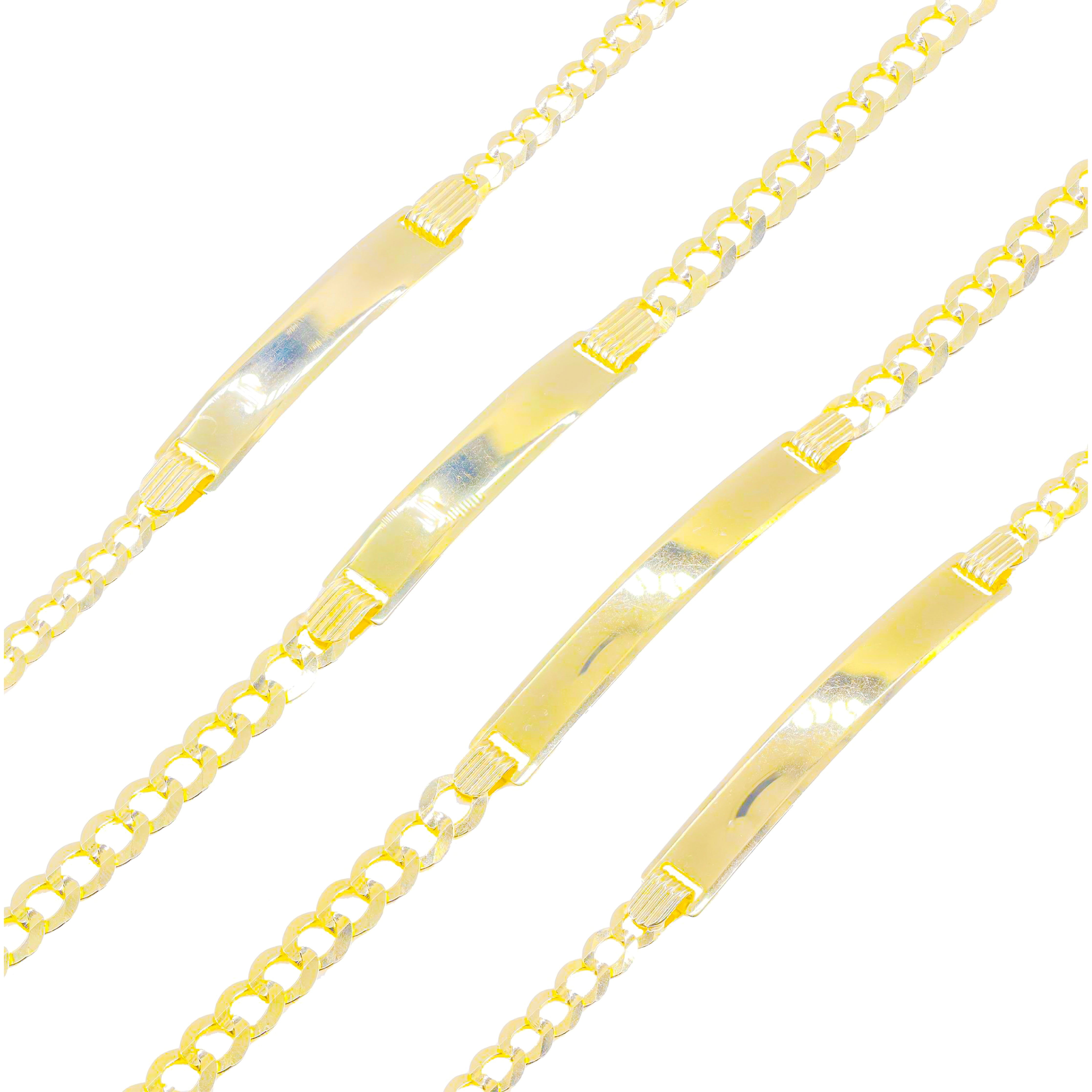 14KT Solid Yellow Gold ID Tag Bracelet