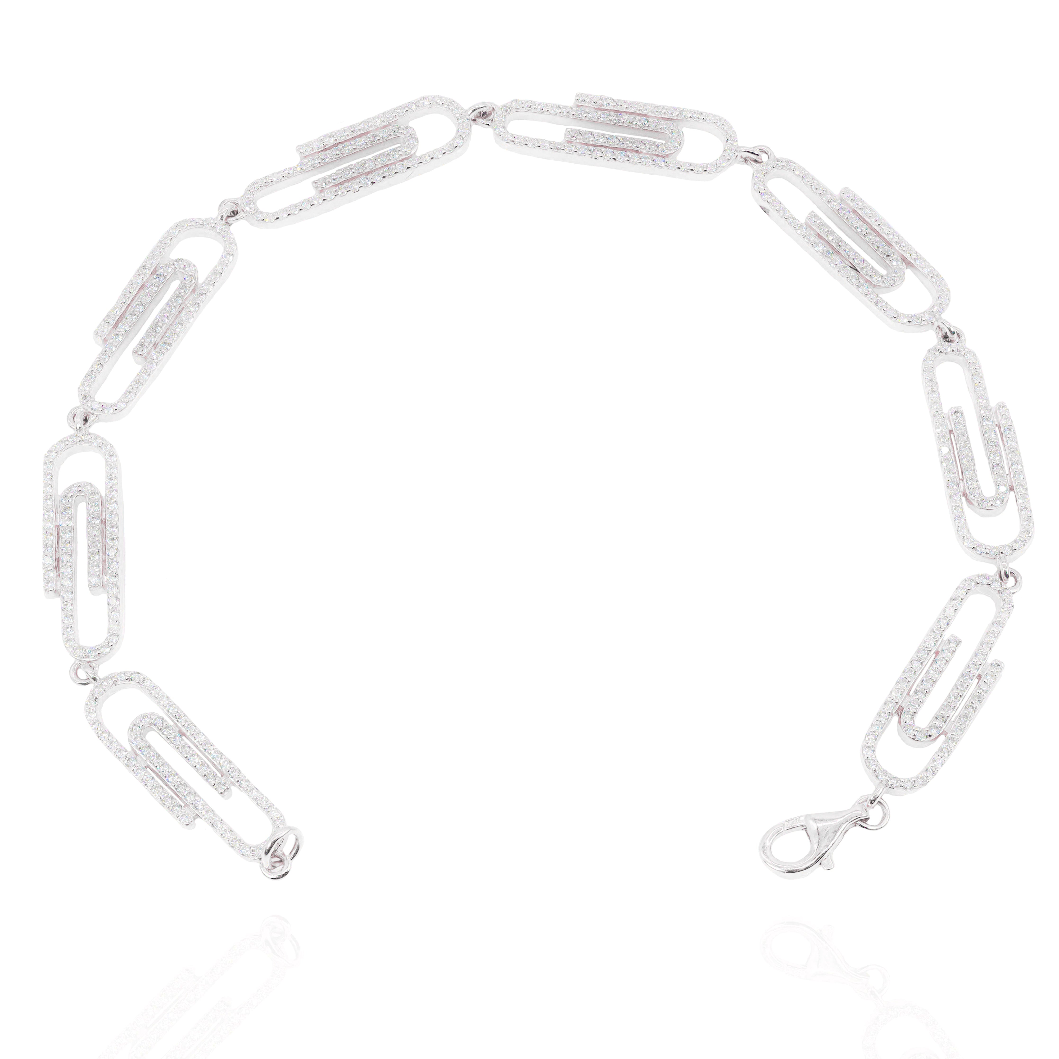 Paper Clip Diamond Bracelet