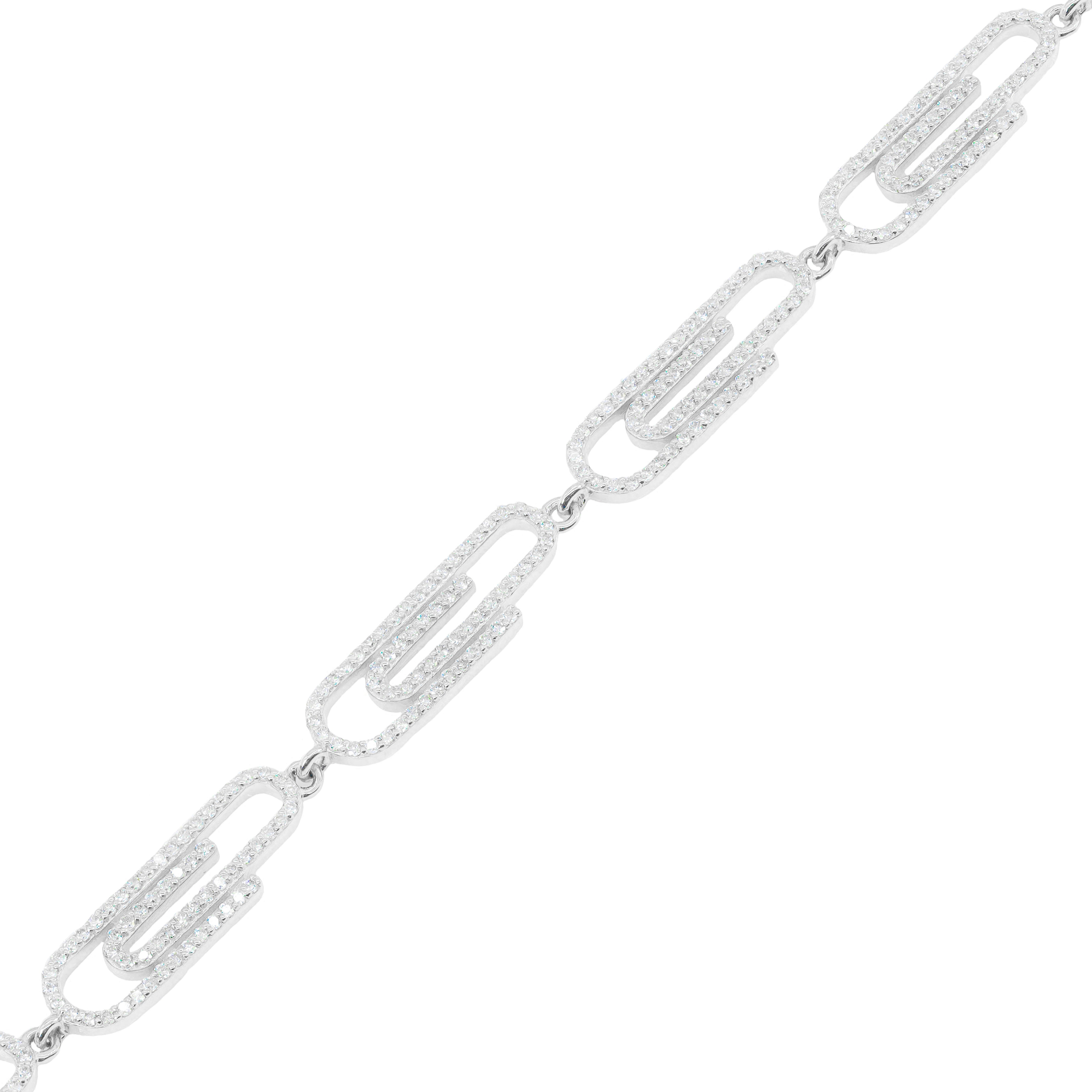 Paper Clip Diamond Bracelet