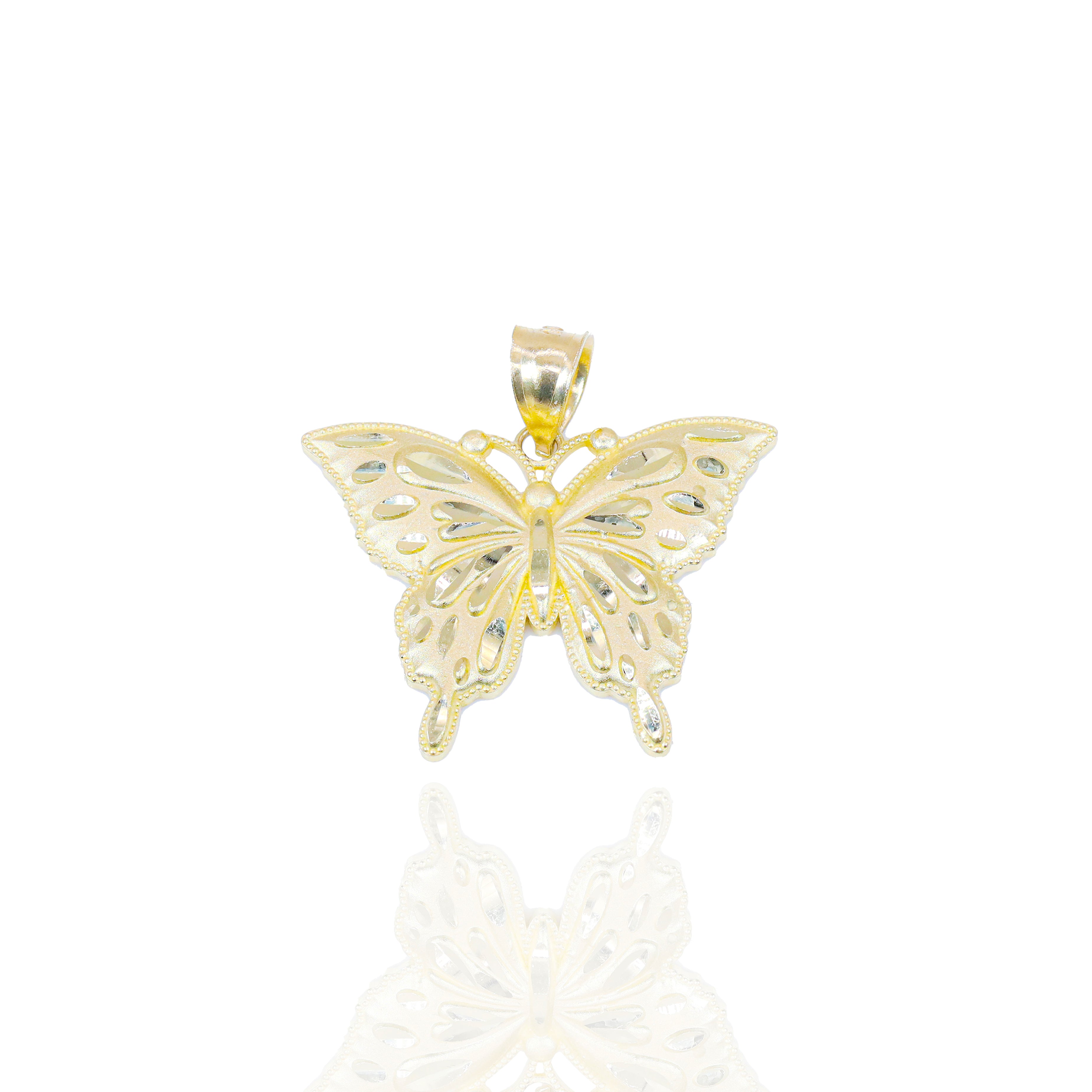 10KT Yellow Gold Butterfly Solid Gold Pendant